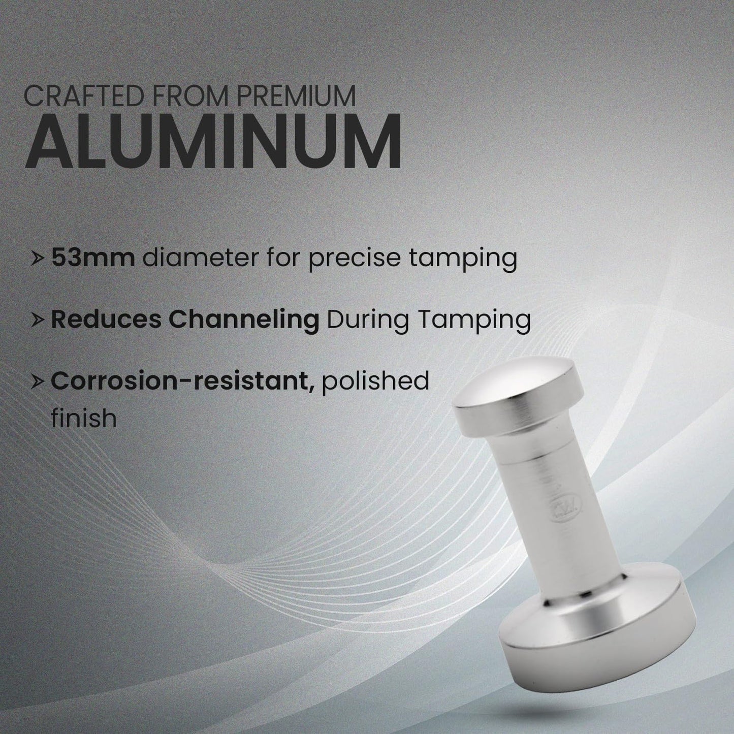 Rattleware Premium Aluminum Espresso Tamper (53 mm) - Ideal for Baristas & Coffee Lovers - Sleek Material & Design - Ultimate Tamping Precision & Consistency