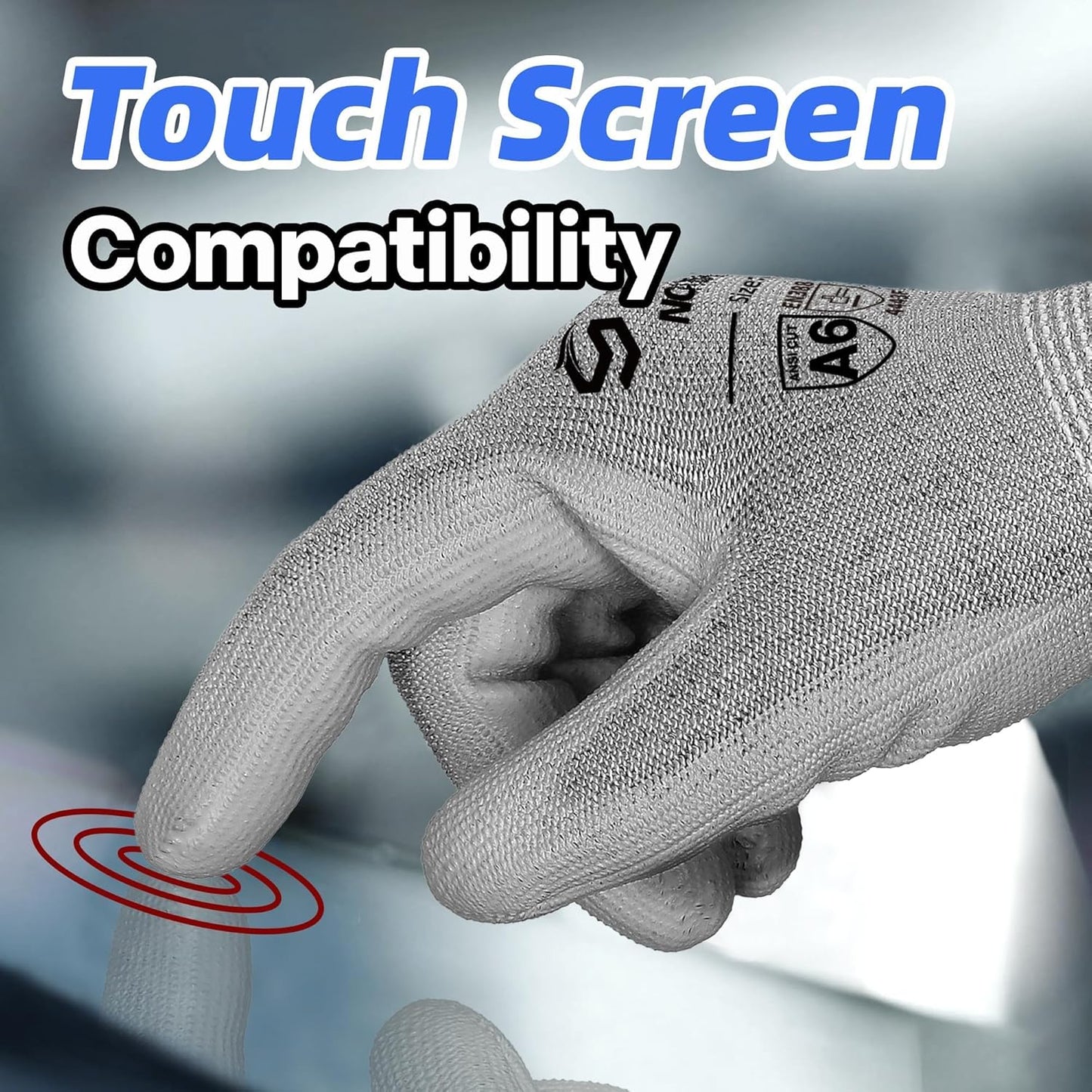Schwer 3 Pairs Cut Resistant Gloves ANSI A6 Cut Proof Work Gloves, Touchscreen, for Men and Women Used to Woodworking, Glass Cutting, Construction, Cargo Handling, Material Sorting, Car Repair, L