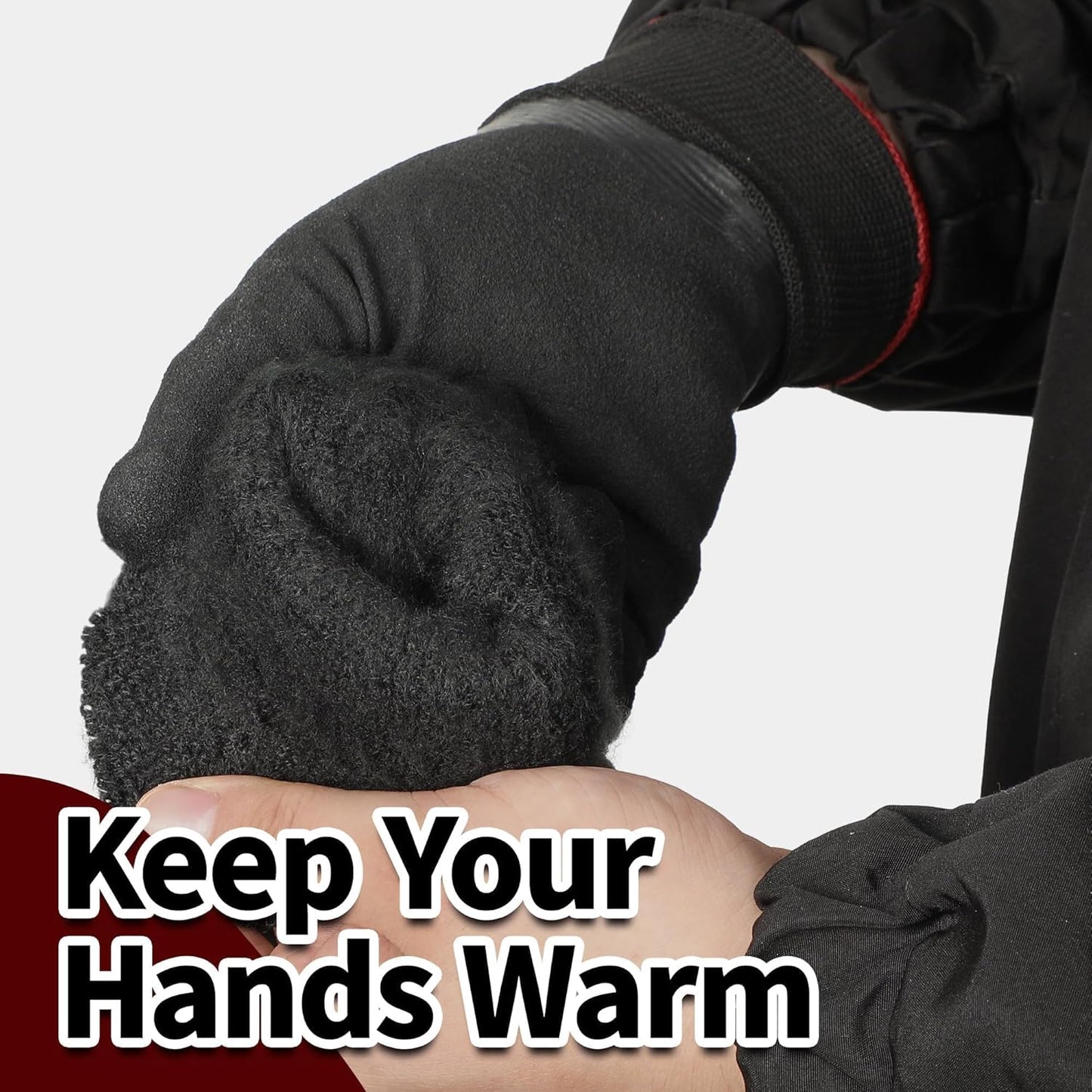 Schwer 2 Pairs FreezeGuard Winter Work Gloves, ANSI A2 Cut Resistant Freezer Gloves for Outdoor Cold Weather Keep Hands Warm, Waterproof Gloves for Shoveling Snow, Ice Fishing, M