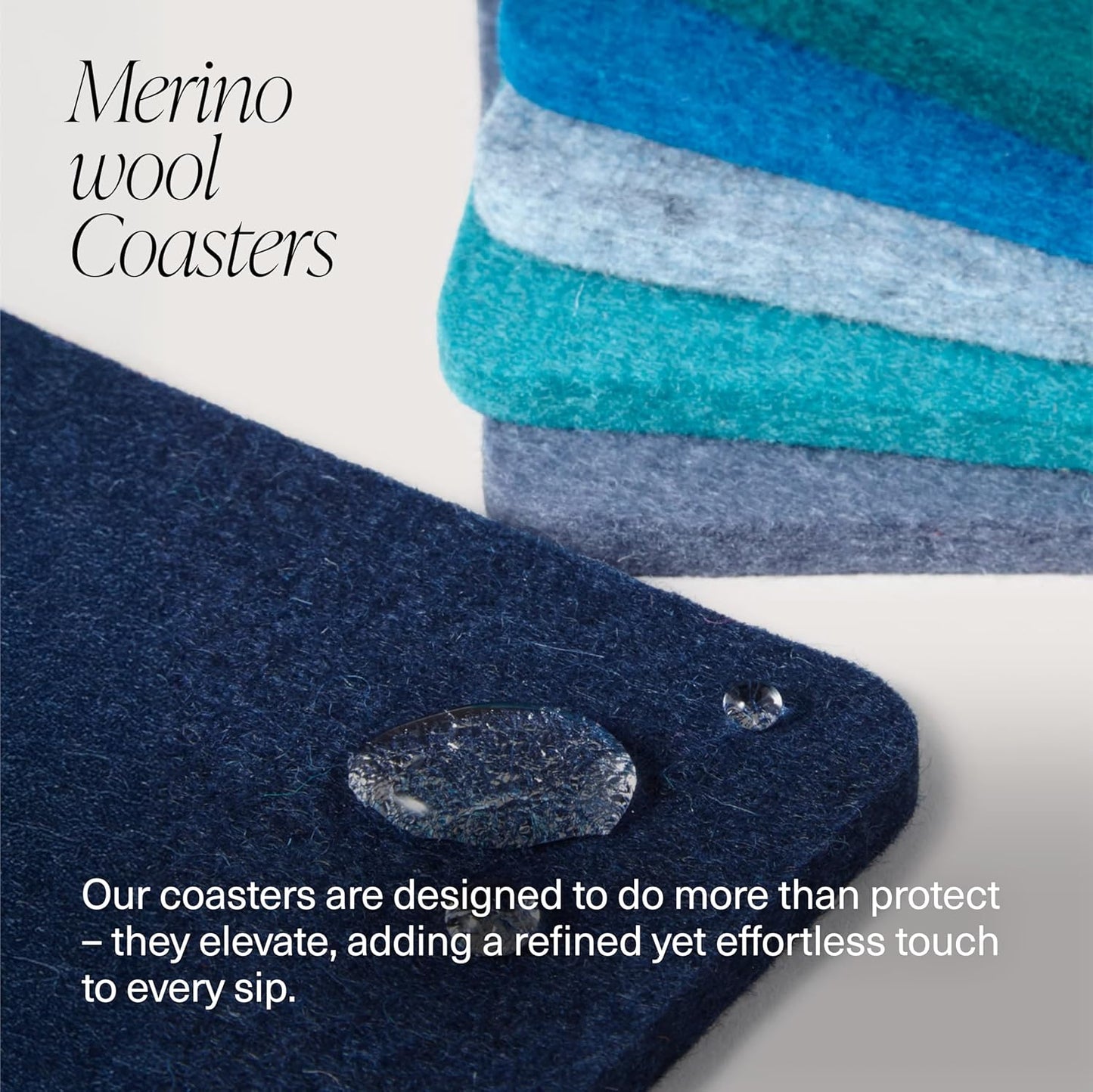 Graf Lantz - Bierfilzl Merino Wool Square Coasters Set of 4 - Noir (4"x4"x5mm) - Absorbs 30% of Weight - Natural German Wool - Heat Resistant, Sustainable, Reusable - Home Decor, Coffee Table Decor