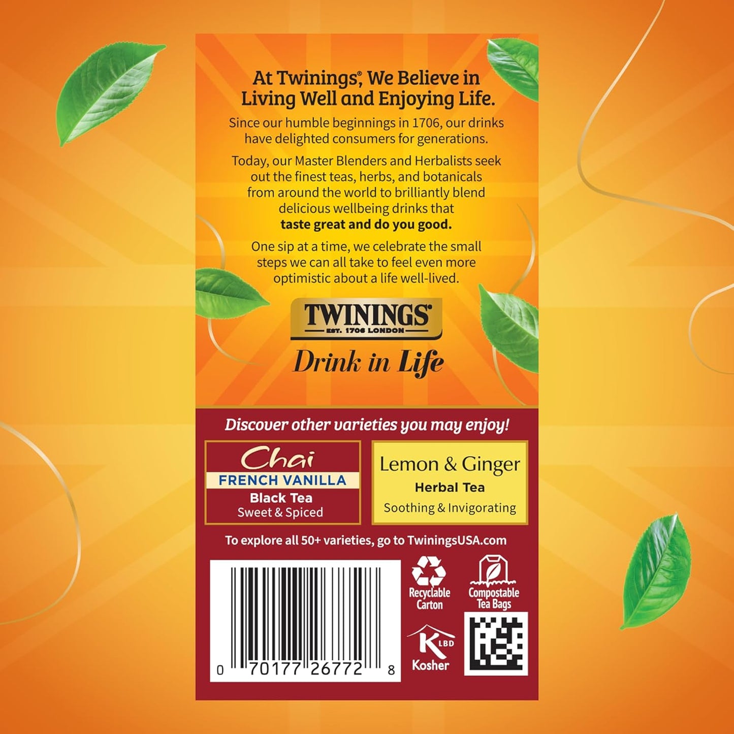 Twinings Ultra Spice Chai Individually Wrapped Bags, 20 Count (Pack of 6), Sweet, Savoury Spices, Caffeinated, Enjoy Hot or Iced, 120 Teabags