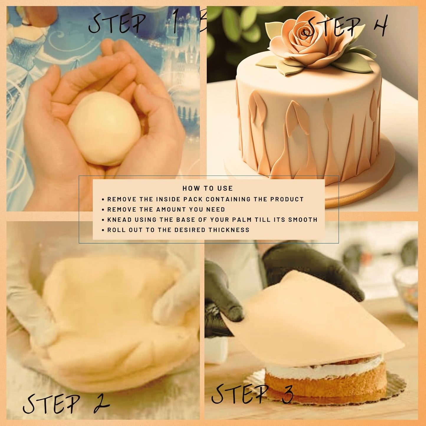 Confect Skin Fondant | Icing Fondant | Colored Fondant | Fondant Kit | Cake Fondant | Chefs Choice Edible Fondant for Cakes Decorating | Vegan, Gluten-Free, Nut-Free, Palm Oil-Free – 8.8 Oz