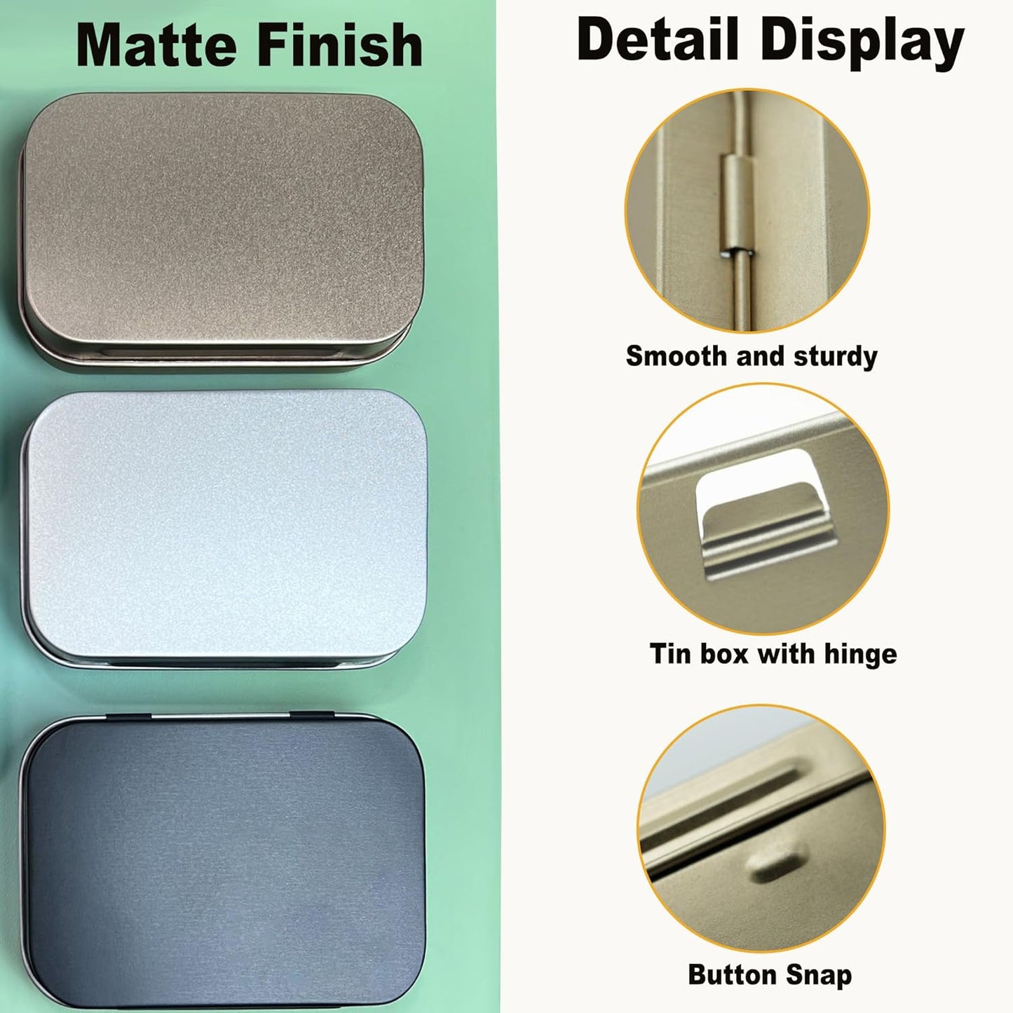 Small Metal Box With Lid-Cookie Tins Metal Tins With Lids Lens Wipes Storage Container Mini Portable Box,Empty Hinged Tin,For Organize Mint Candy Jar,Sewing (Rose Gold, 20 Pcs 3.7" x 2.4" x 0.8")