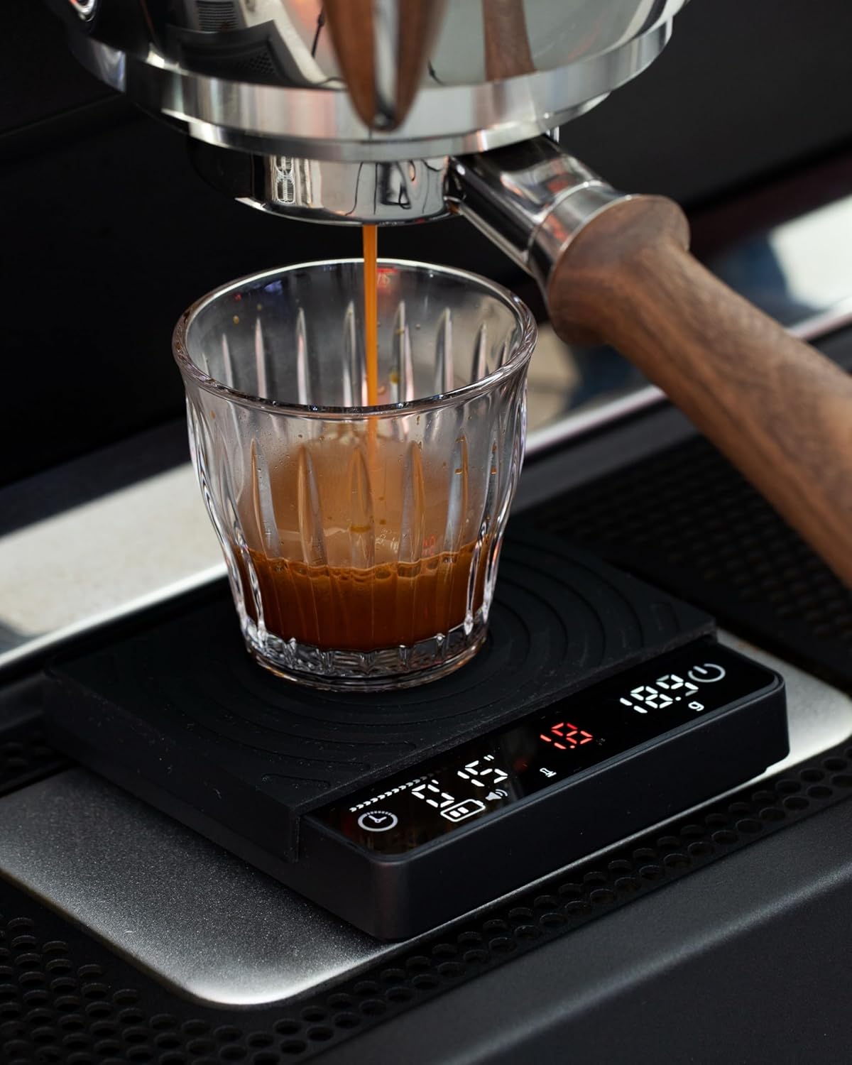 58mm Espresso Puck Prep Kit – Spring Loaded Tamper, Leather Espresso Organizer Mat, Adjustable Distribution Tool, Smart Digital Scale & WDT Prep Device Compatible with Rancilio, Lelit, ECM