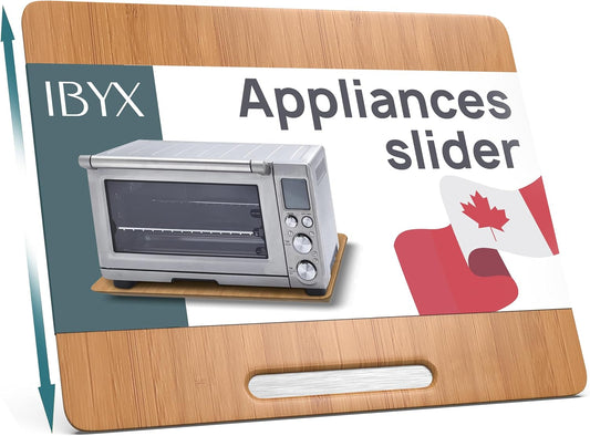 Ibyx Elegant Sliding Tray for Your Coffee Maker & Heavy Kitchen Appliances - Sturdy, Slides Easily from Under The Cabinet (Natural, 21" W x 15" D)