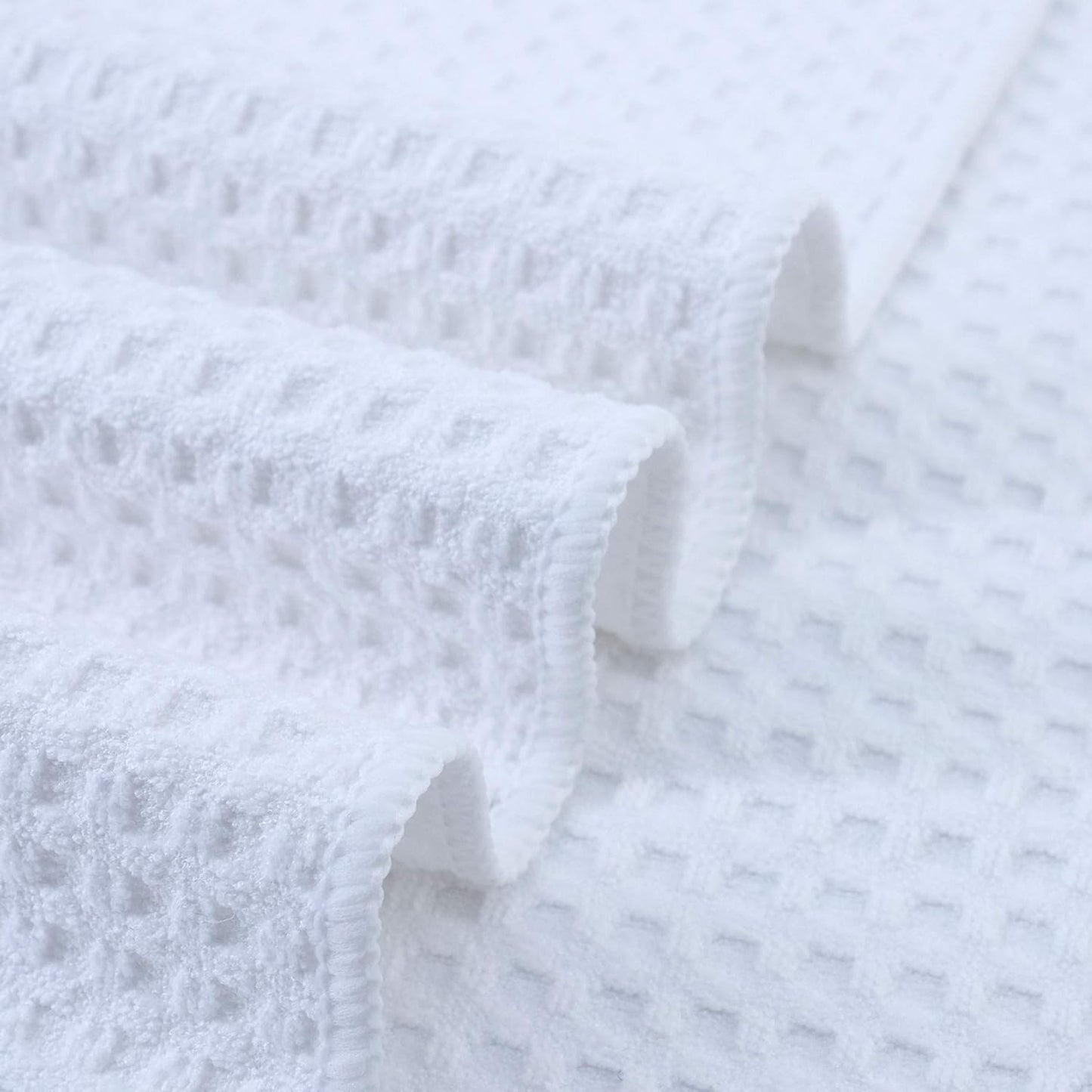 POLYTE Ultra Premium Microfiber Kitchen Dish Cloth Waffle Weave, 8 Pack (12x12 in, White)