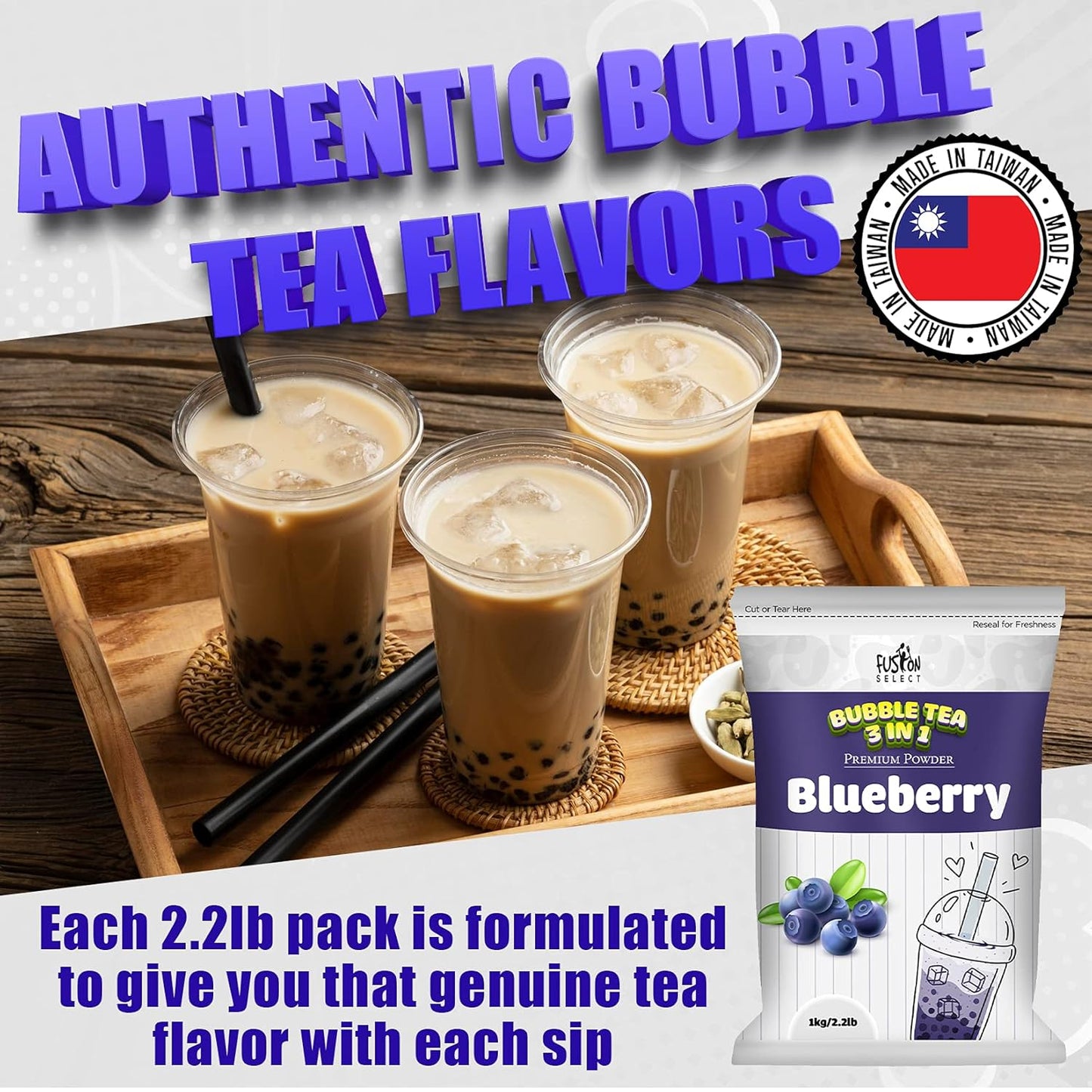Fusion Select 2.2lb Lychee Tea Powder Flavored-3-in-1 Drink Powder with Cream & Sugar - Instant Pre-Mixed Beverage for Hot or Cold Blends or Yummy Frappes Bubble Tea, Boba Tea Lychee