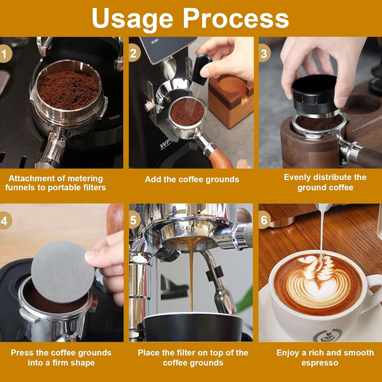 53mm Espresso Accessories,Wdt Tool espresso,Dosing Funnel And Coffee Puck Screen,Coffee Distributor,barista kit,0.4mm Stainless Steel 12pin Espresso Stirrer,With Additional 12 Replacement needles
