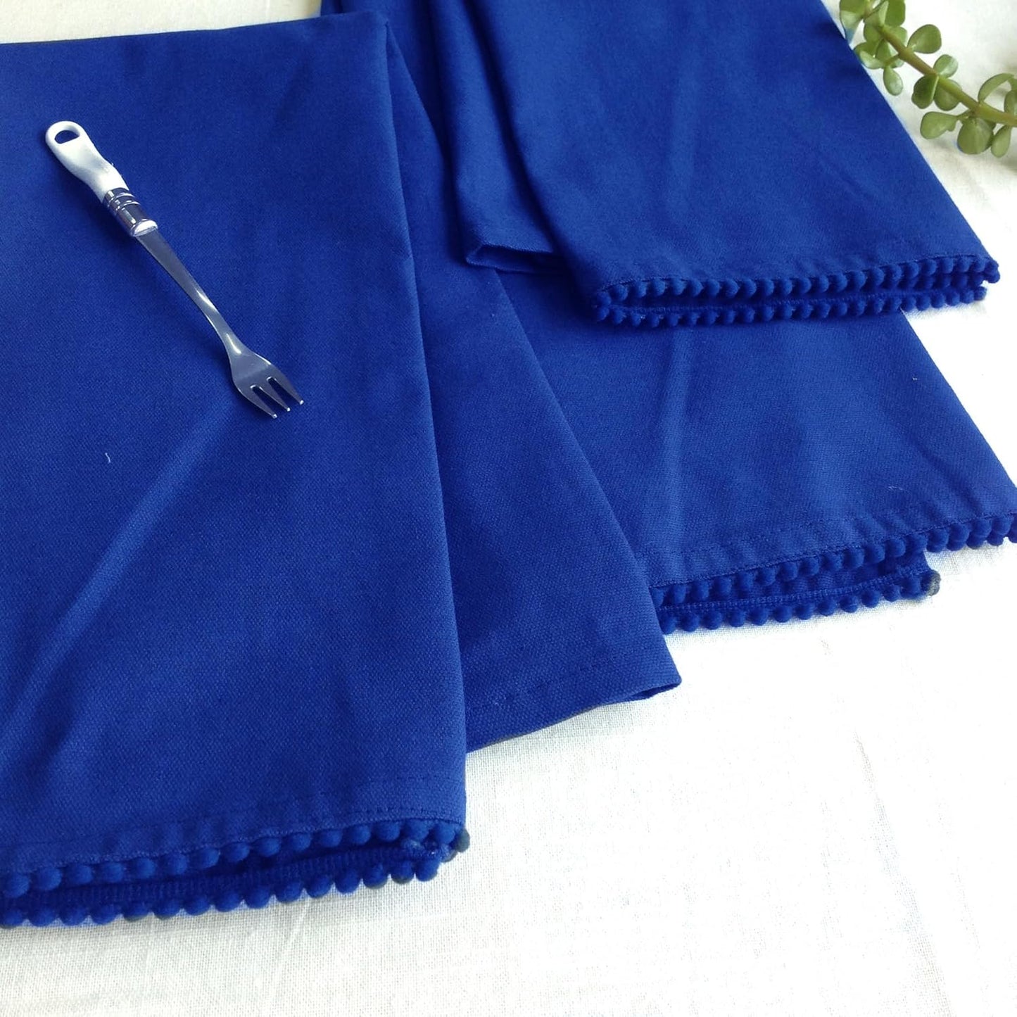 TARAN LIVING Kitchen Towels 100% Cotton Solid Kitchen Dish Cloths Hand Towel Reusuable Dish Towel for Cleaning & Drying Tea Towels Set with Hanging Loop - 18"x28" -Blue, Pack of 6