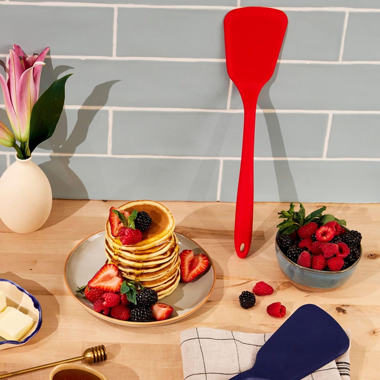 GIR: Get It Right Silicone Spatula Turner - 13-Inch Slate - Heat-Resistant & Non-Stick Core with Flexible Tip - Pancake Flipper - Dishwasher Safe