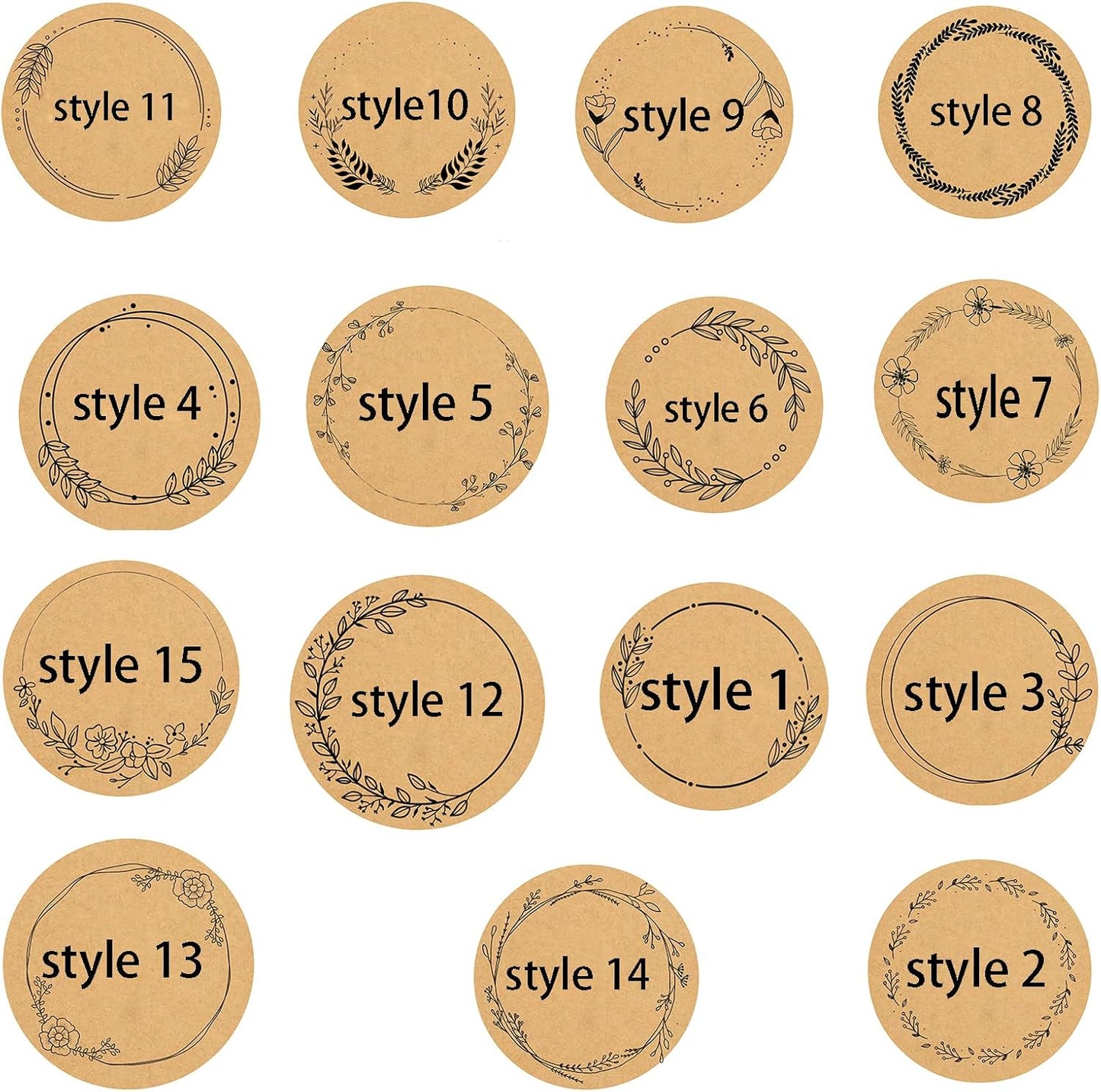 Custom Stickers Kraft Paper Labels Personalized Withe Text, Business Logo Customized Food Jars Labels Bakery Label Sticker Package Favor Canning Circle 100pcs (Style 3)