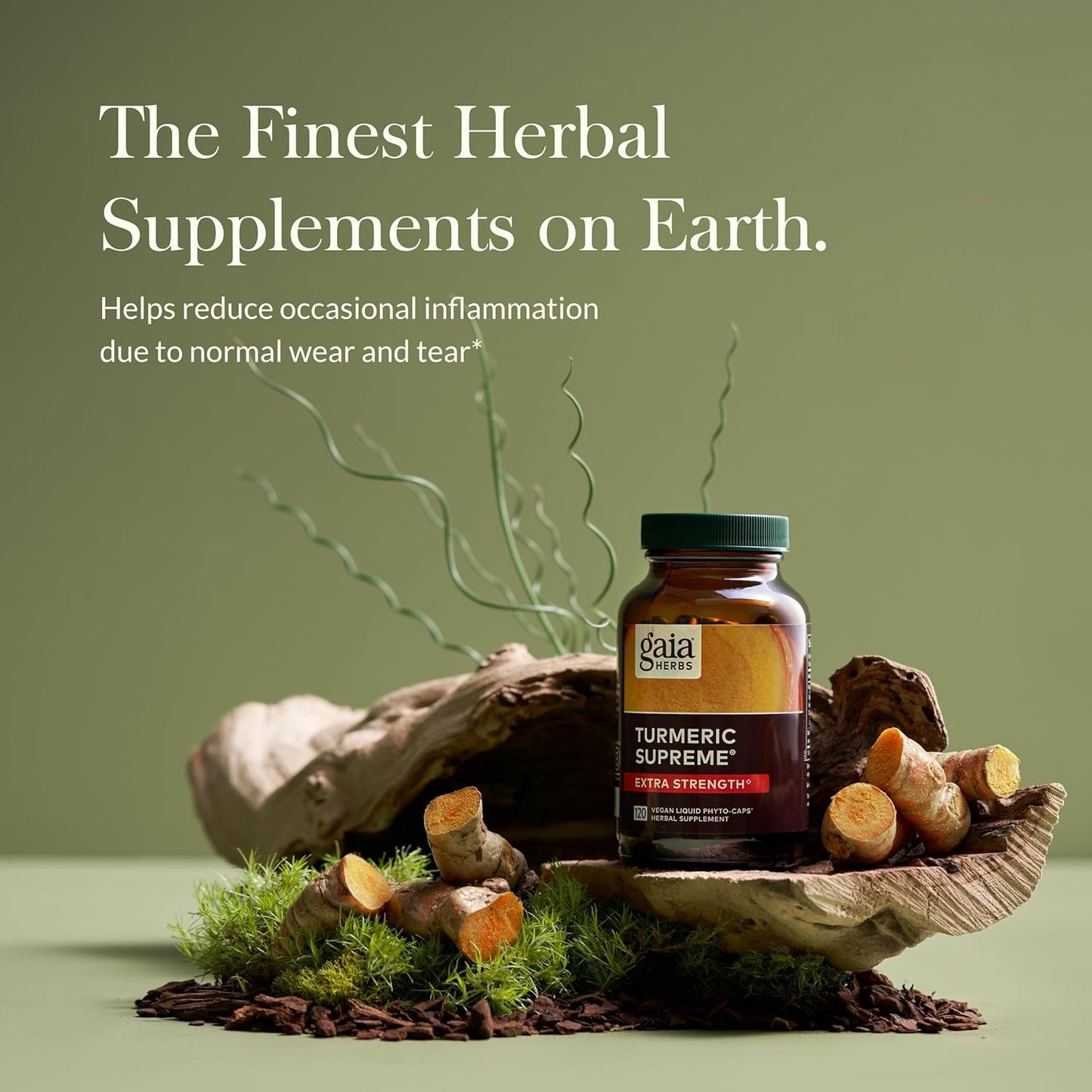 Gaia Herbs Turmeric Supreme Extra Strength - Supports Occasional Swelling from Normal Wear & Tear - with Turmeric Curcumin & Black Pepper - 120 Vegan Liquid Phyto-Capsules (Up to 120-Day Supply)