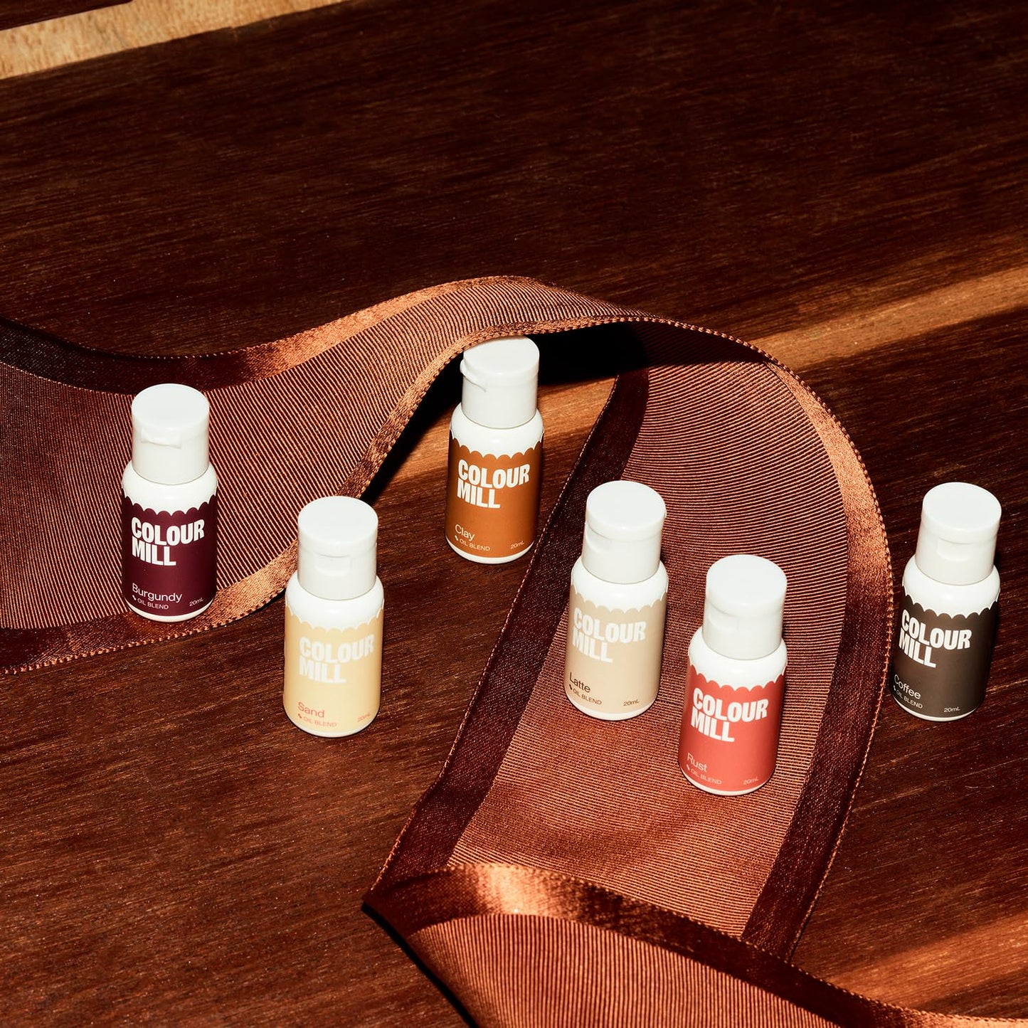 Colour Mill Outback Pack Oil-Based Food Coloring, 20 Milliliters Each of 6 Colors: Burgundy, Clay, Coffee, Latte, Rust and Sand 4.08 Fl Oz 120 milliliters