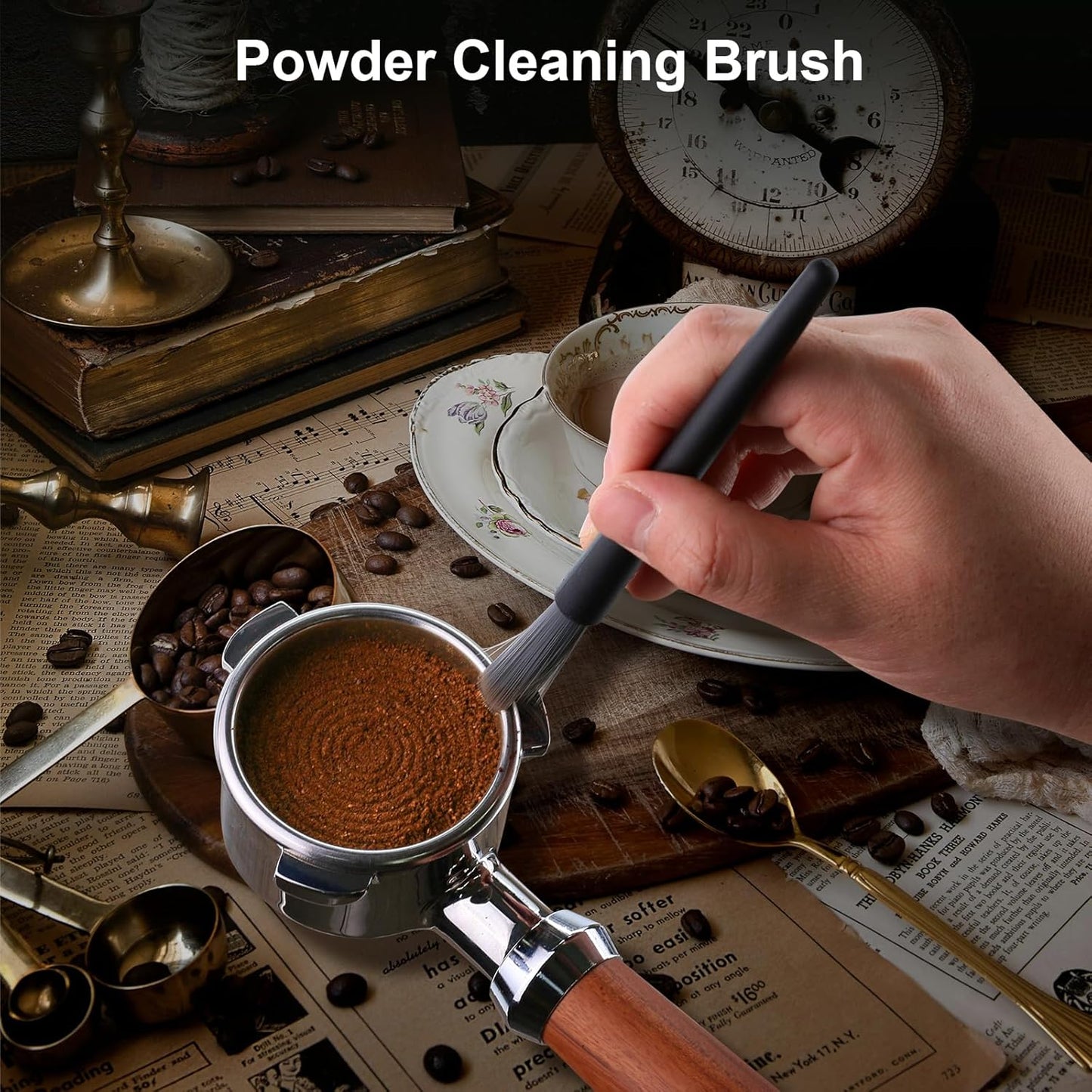 51mm Espresso Tamper Set, 5-IN-1 Espresso Accessories Kit with Coffee Tamper, WDT Tool, Dosing Funnel, Non-slip Mat and Cleaning Brush