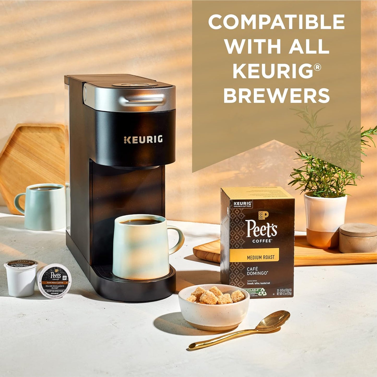 Peet's Coffee, Keurig K-Cup Pods Dark Roast Variety Pack - Major Dickason's Blend, French Roast, Organic Alma De La Tierra, House Blend, 40 Count (4 Boxes of 10 K-Cup Pods)