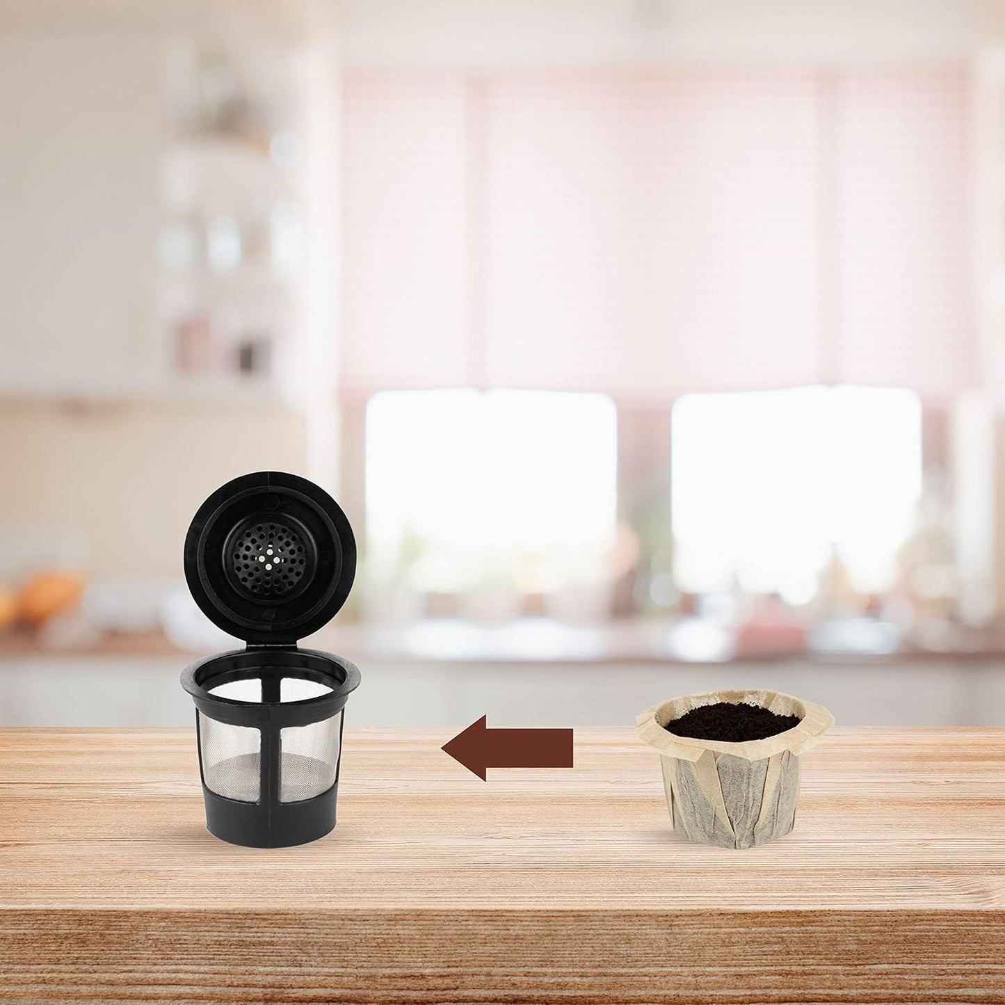 600 Paper Coffee Single-Use Filters, Brown, All-Natural & Unbleached for Keurig Brewers and Compatible with K-Cup Pods 1.0 & 2.0 Models, Disposable filters