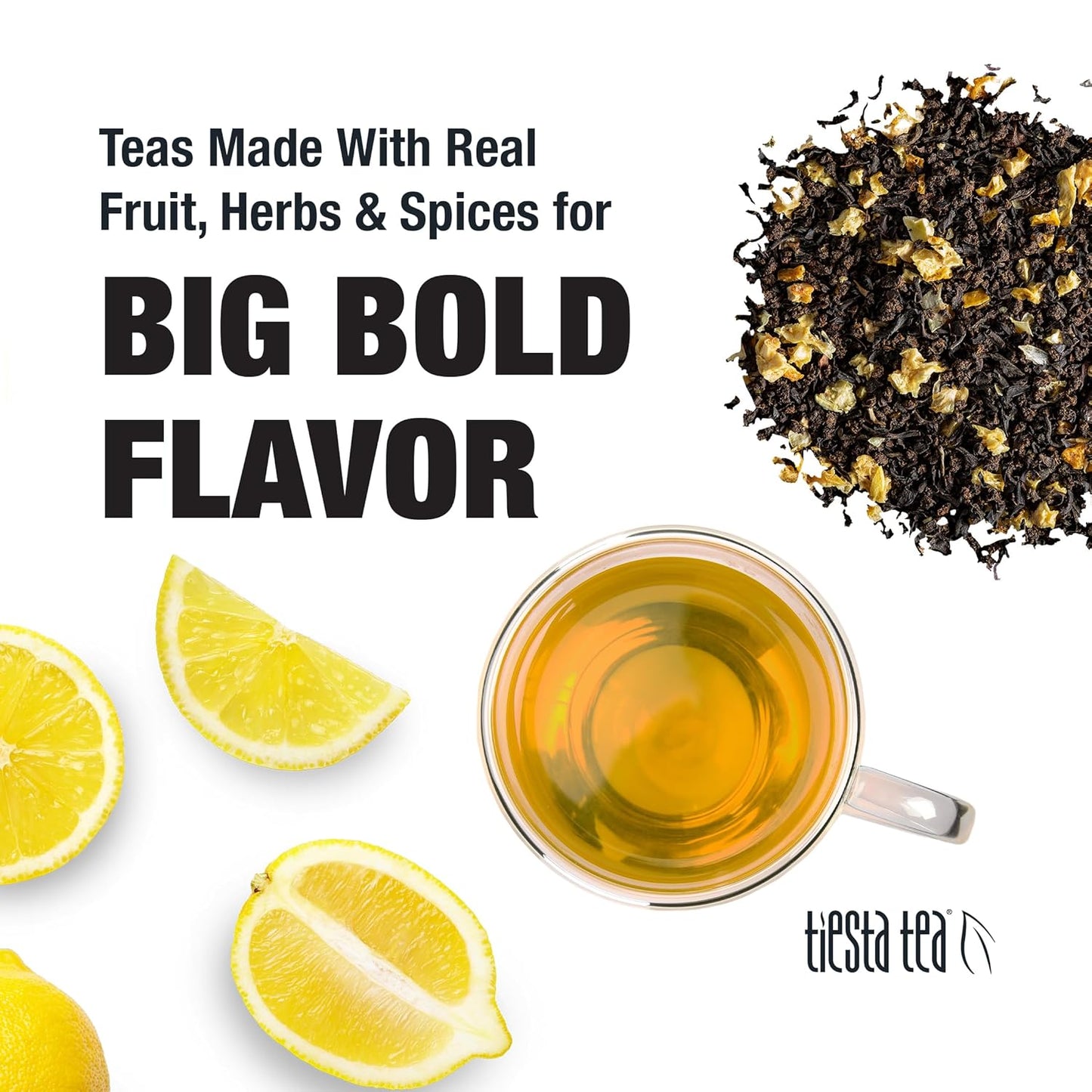 Tiesta Tea - Lemon Black Tea, Loose Leaf, Lemon Citrus Black, Premium Blend, High Caffeinated, Makes Hot or Iced, Brews Up to 25 Cups, 2 Ounce Resealable Pouch