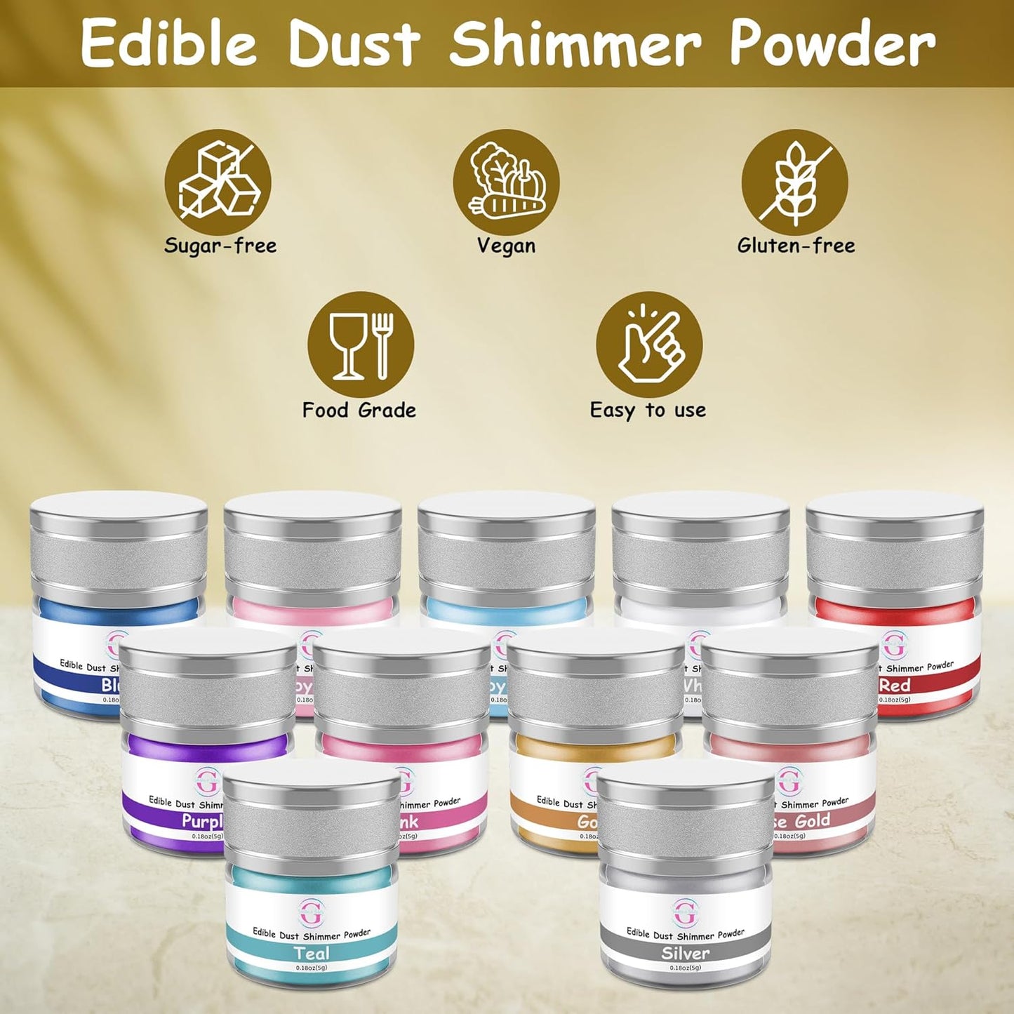 Glitter & Glitz Edible Glitter for Drinks - Premium Drink Glitter Edible Dust for Cocktails, Baking, Brew, Champagne - Luster Dust and Cocktail Glitter - Edible Glitter for Drinks Decoration (Teal, 5Grams)