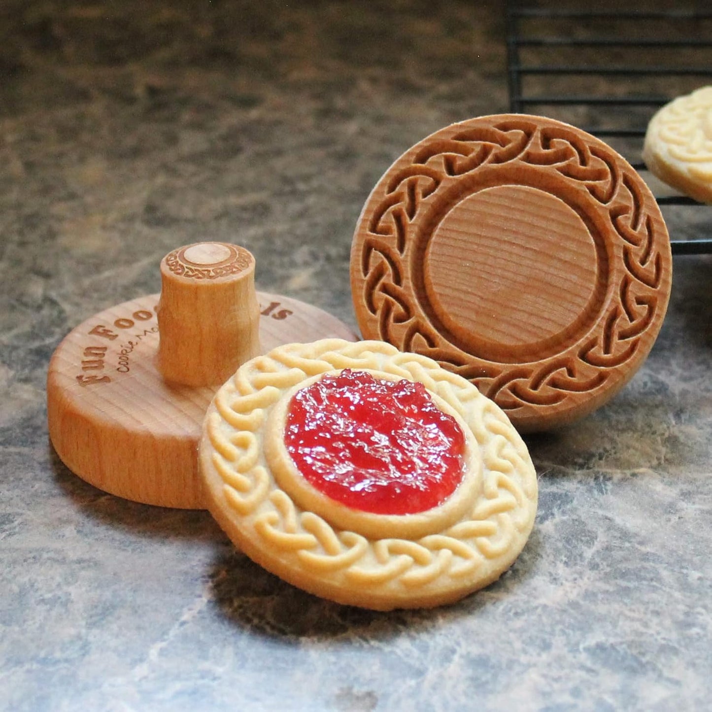 Wood Cookie Stamp, 2.5 Inch (Celtic Frame CS-033)
