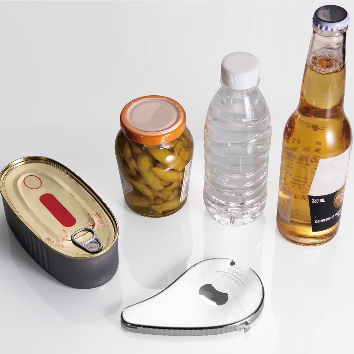Jar Bottle Can Opener for Weak Hands & Arthritis - Effortless Twist Off Lids (0.6"-2.7") & Pull Tab Seals | Premium 304 Stainless Steel, Patented | Portable Senior-Friendly Kitchen Gadget