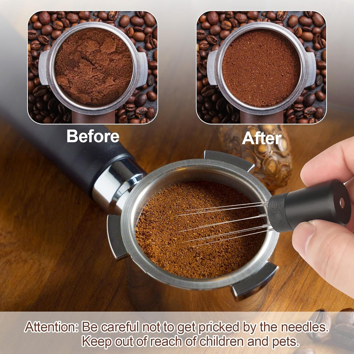 53mm Espresso Tamper Set - Dual-Spring Calibrated Coffee Tamper, 8-Needle WDT Tool Espresso Distribution Tool, Magnetic Aluminum Dosing Funnel, Reusable Puck Screen, Fit for 53mm Portafilters