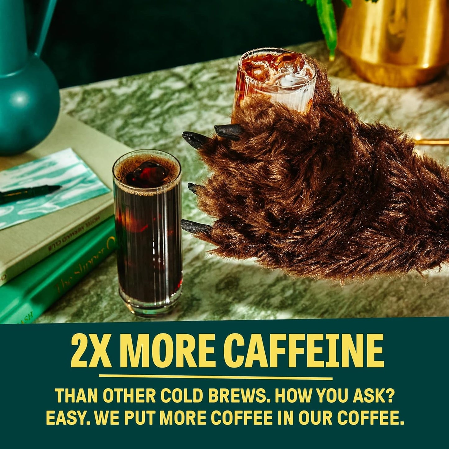 Wandering Bear Straight Black Organic Cold Brew Coffee, 32 fl oz, 3 pack - Extra Strong, Smooth, Organic, Unsweetened, Shelf-Stable, Ready to Drink Iced Coffee
