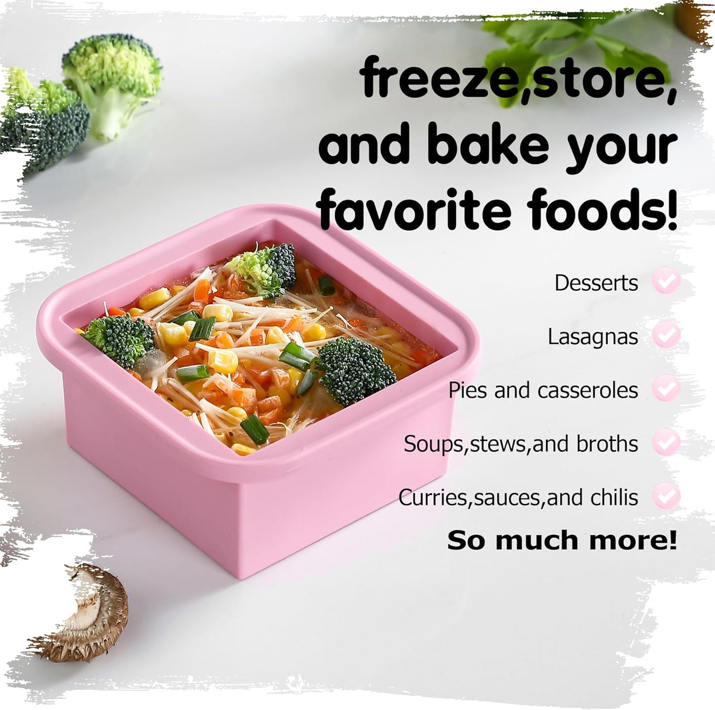2-Cup Silicone Freezer Trays with Lids – Perfect for Meal Prep, Portion Control, and Easy Freezing-Meal Prep Container Molds for Soup,Leftovers (Cotton Candy, 4 Pack)