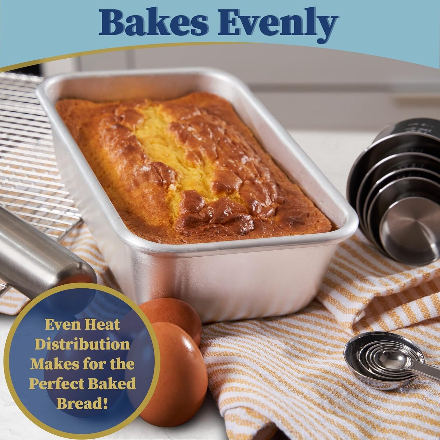 Ultra Cuisine Aluminum Loaf Pan for Baking Bread - 9.5x5 inch Loaf Pan, 1lb - Easy Clean, Quality, Durable Bread Tin - Commercial Aluminum Bread Pan for Baking Banana Bread, Cakes, Casseroles, Loaves