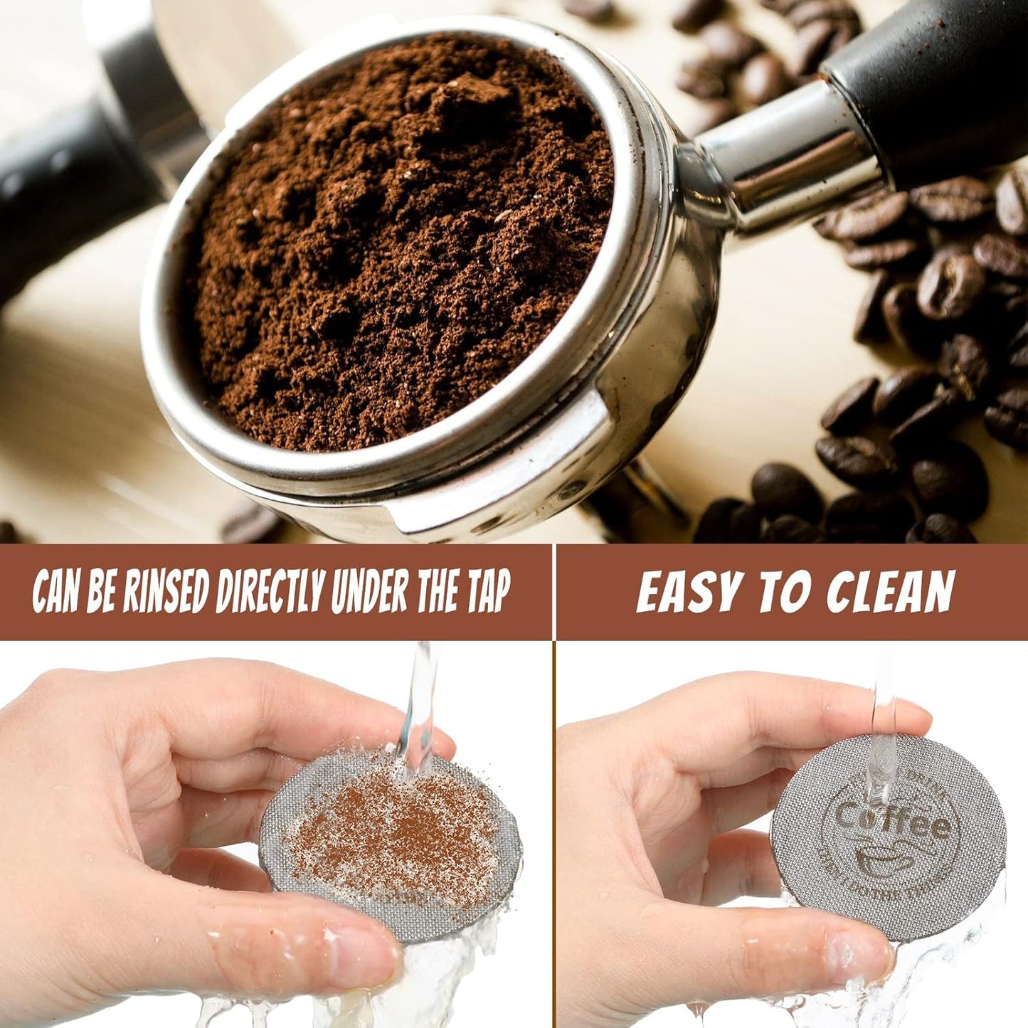 Yaomiao 2 Pieces 53.3mm Espresso Puck Screen, 1.7mm Thickness 150 Micrometre Reusable Barista Espresso Screen Stainless Steel Coffee Filter Mesh Plate for Bottomless Portafilter Filter Basket
