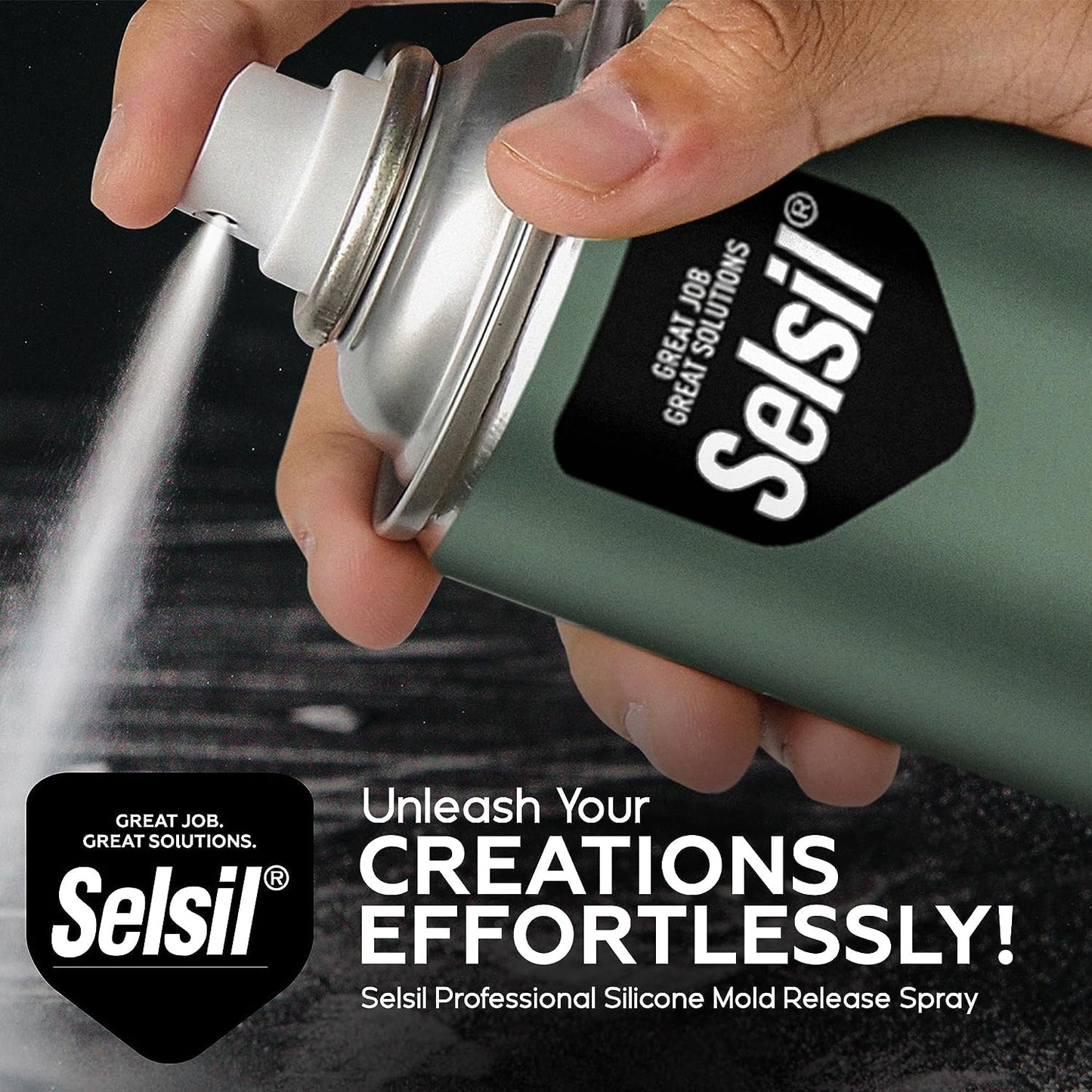 SELSIL Silicone Mold Release Aerosol Spray, Professional Resin Mold Releaser, Non-Stick, Fast-Drying & Easy Mold Removal, 13.5 Fl oz or 400 mL (Pack of 3)
