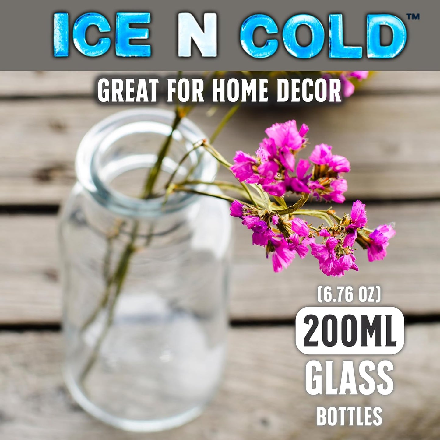 6.76 oz / 200ml Vintage Glass Bottle with Leakproof Clear Lid, Reusable & Eco-Friendly – Ideal for Milk, Juices, Smoothies, Infused Water, BPA-Free Glass Bottle (24-Pack)