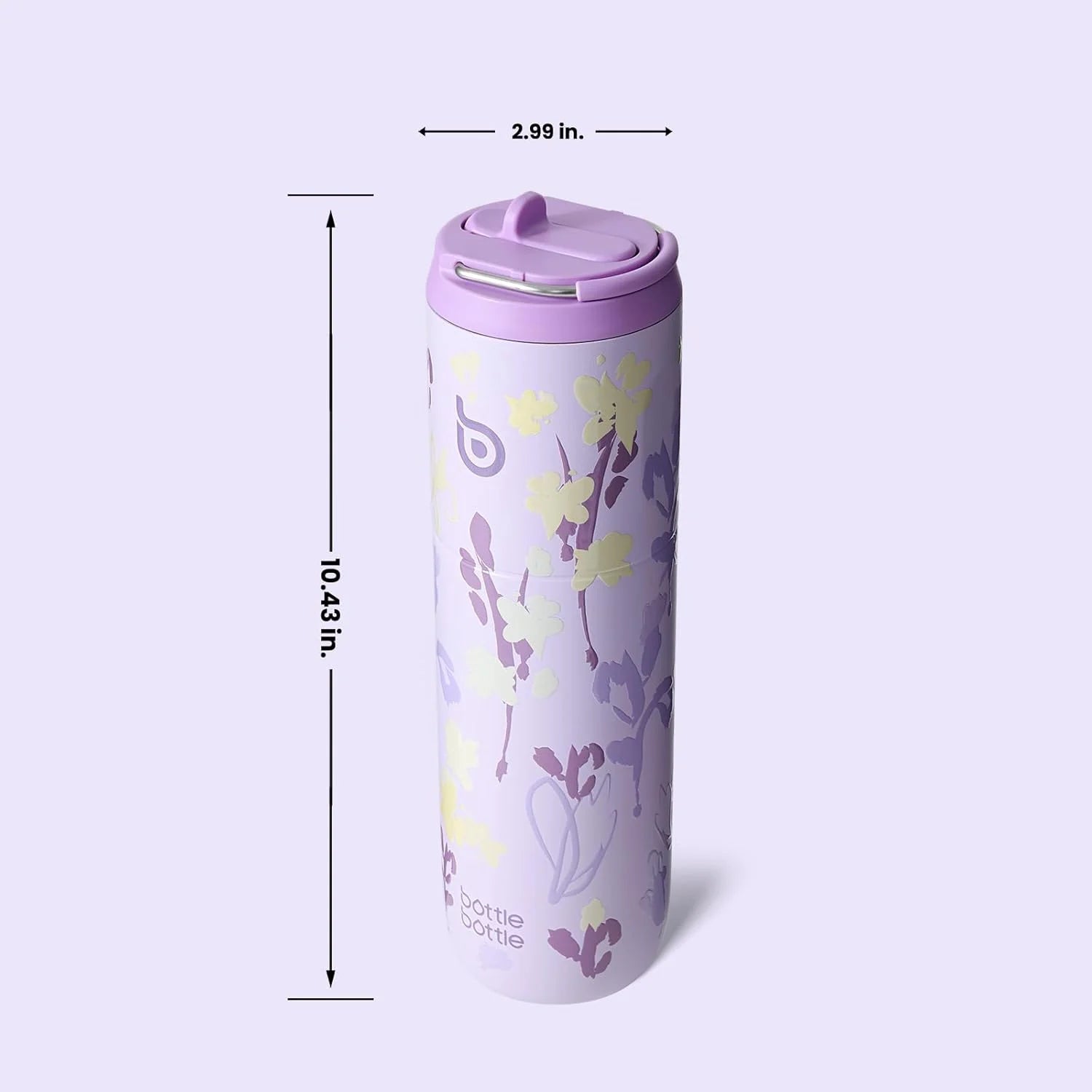 Insulated Water Bottle 24Oz with Straw Lid and Handle for Sports Travel Gym Stainless Steel Water Bottles Double-Wall Vacuum Metal Leak Proof Bpa-Free (Purple Grown)