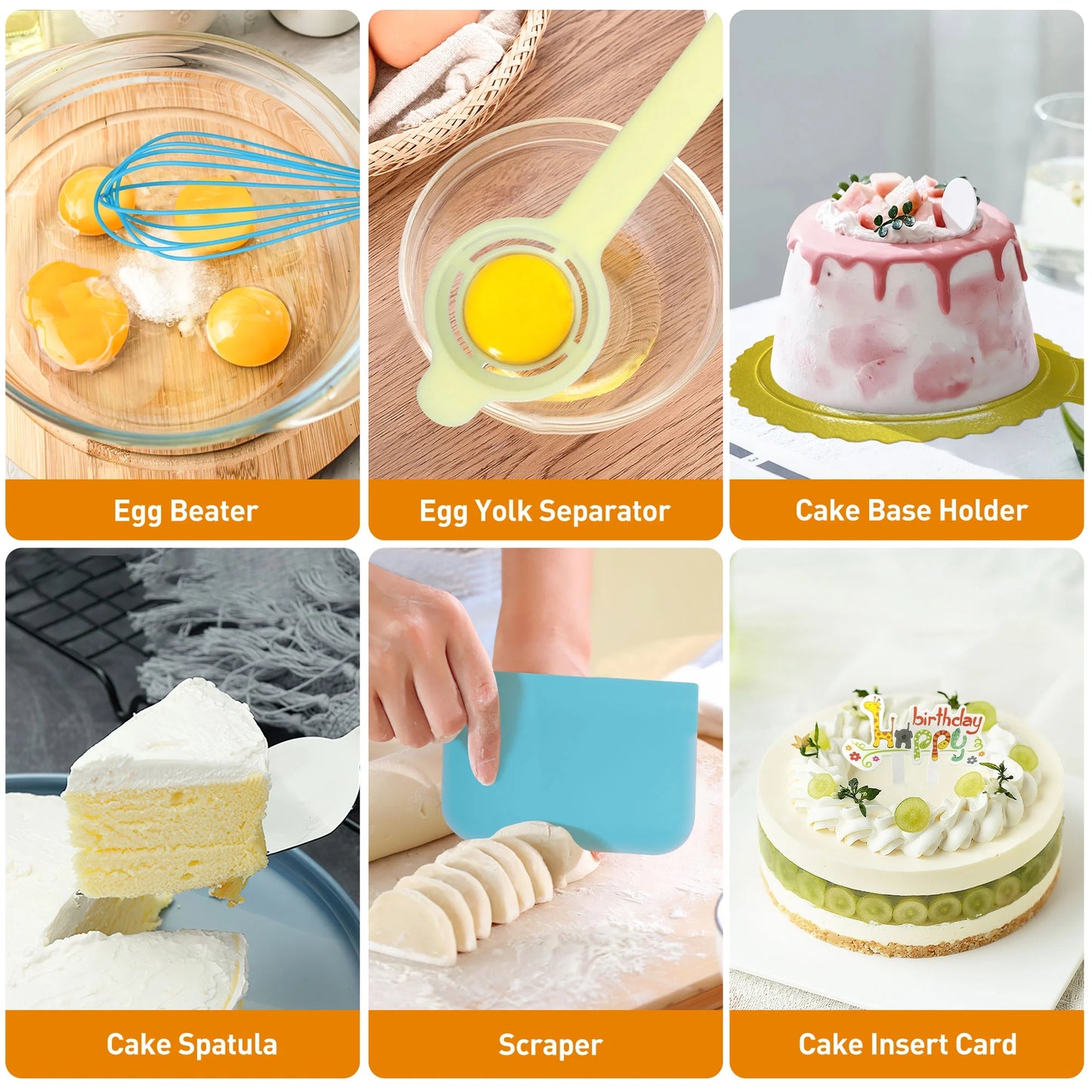 352 Pcs Decorating Supplies Kit , Cake Decorating Kit with 48 Numbered Piping and 6 Korean Tips, Cupcake Decorating Kit with 100 Icing Bags ,Cake Baking Supplies with Non-Slip Rotating Turntable
