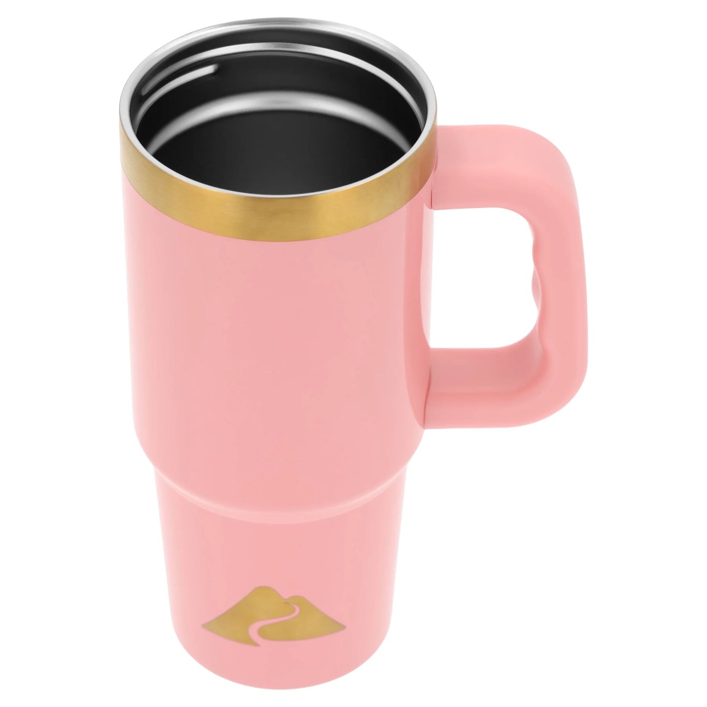 18 Oz Stainless Steel Insulated Tumbler with Handle and Flip-Straw Lid, Rose Shimmer