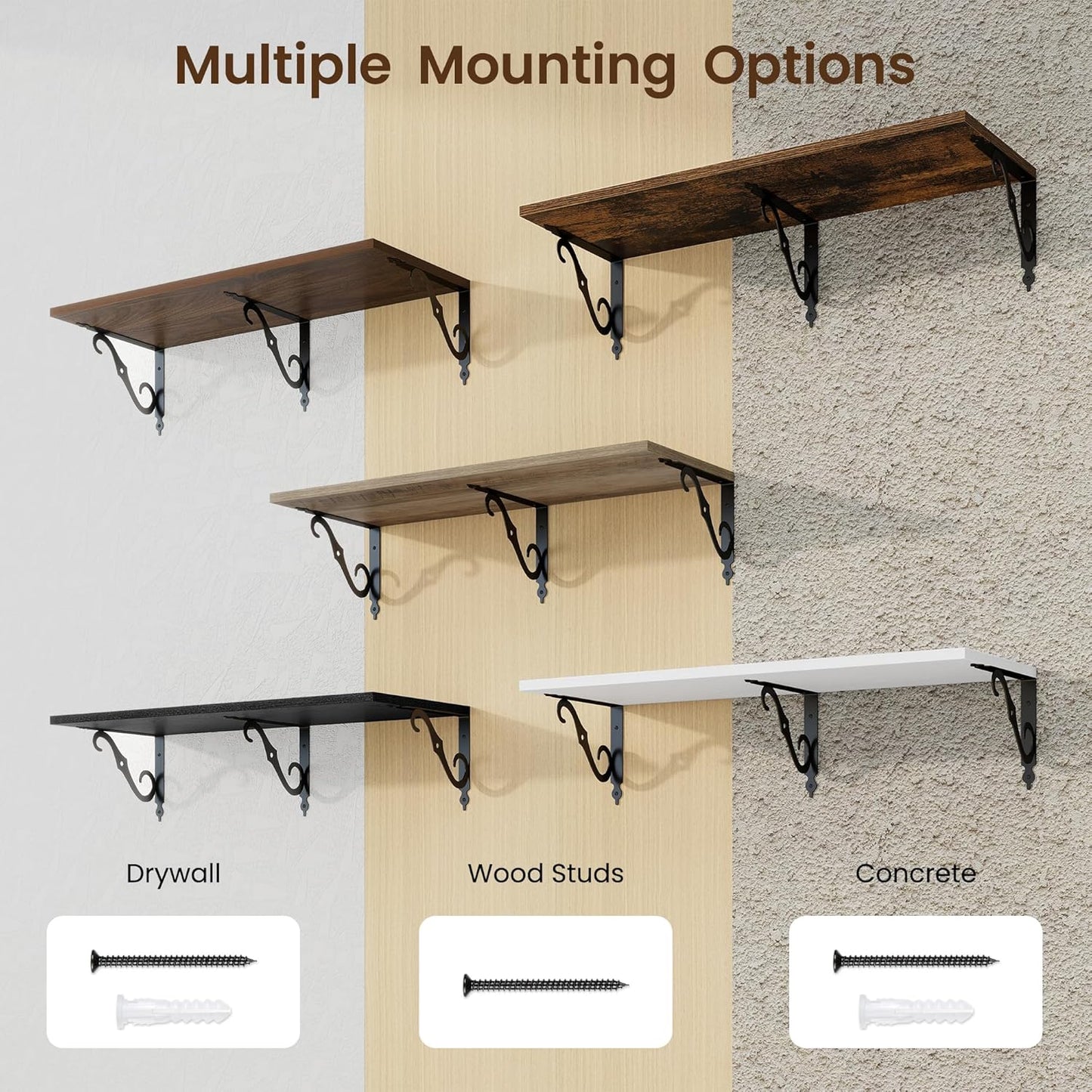 RICHFOCUS 12 Inch Deep Floating Shelves for Wall, 31.5" W x 12" D Wood Wall Shelves Set of 2, Wide Floating Shelves for Living Room, Bedroom, Kitchen, Bathroom and Decor Storage, Walnut