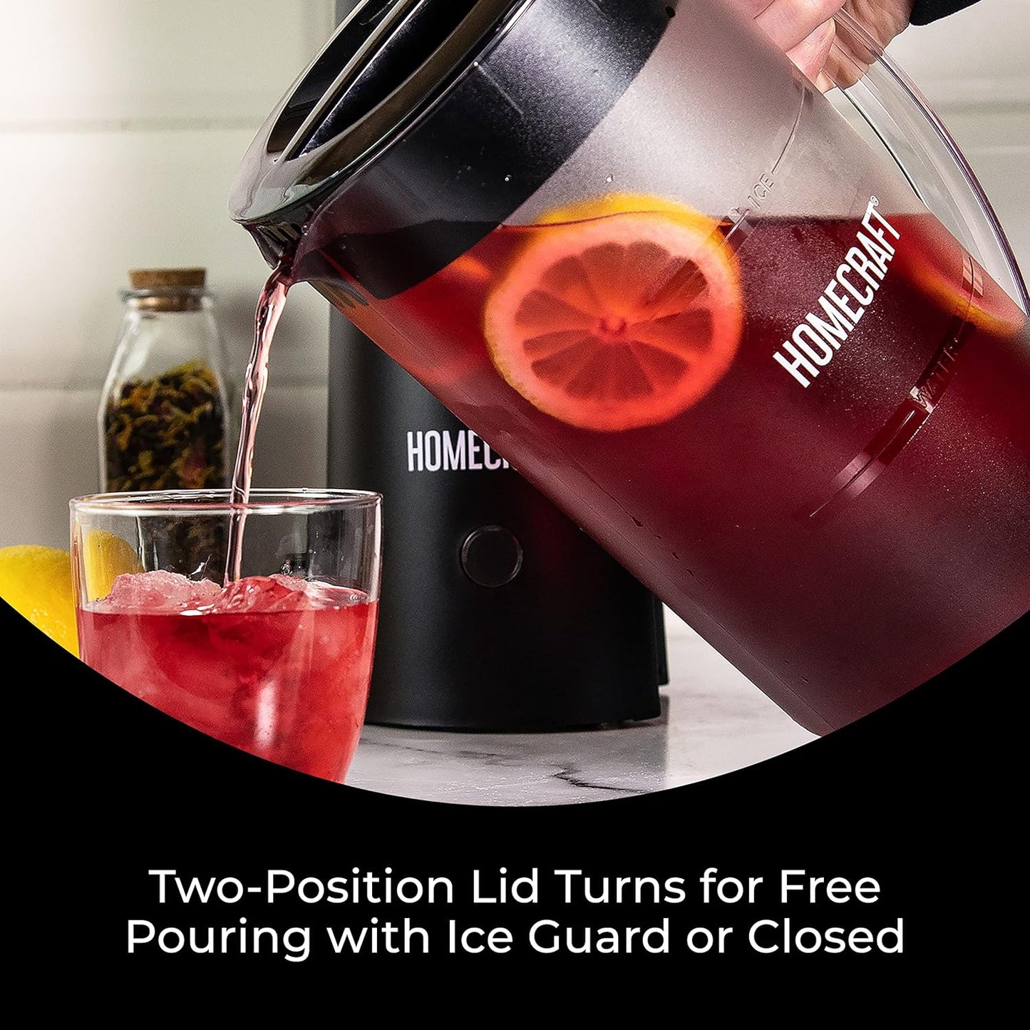 Homecraft Electric Iced Tea Maker for Sweet Tea and Cold Brew Coffee, Double Insulated Pitcher, Black, Small
