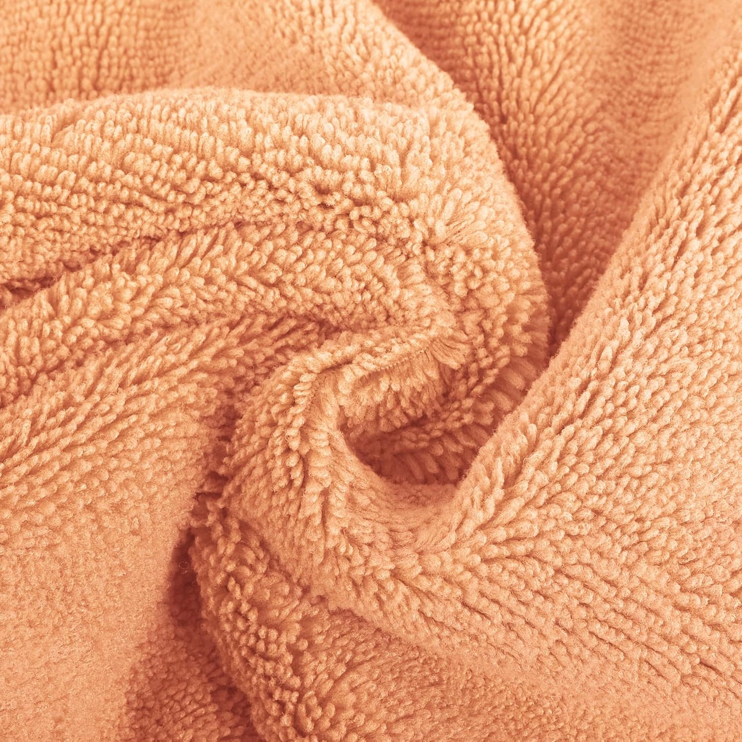 POLYTE Premium Lint Free Microfiber Washcloth Face Towel, 13 x 13 in, Set of 6 (Orange)
