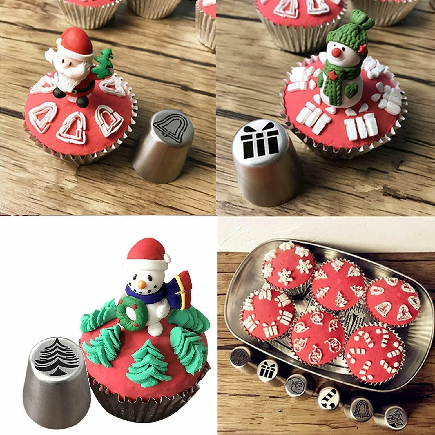 18PACK Russian Icing Piping Tips Christmas Nozzles Pastry Bag & Coupler Set