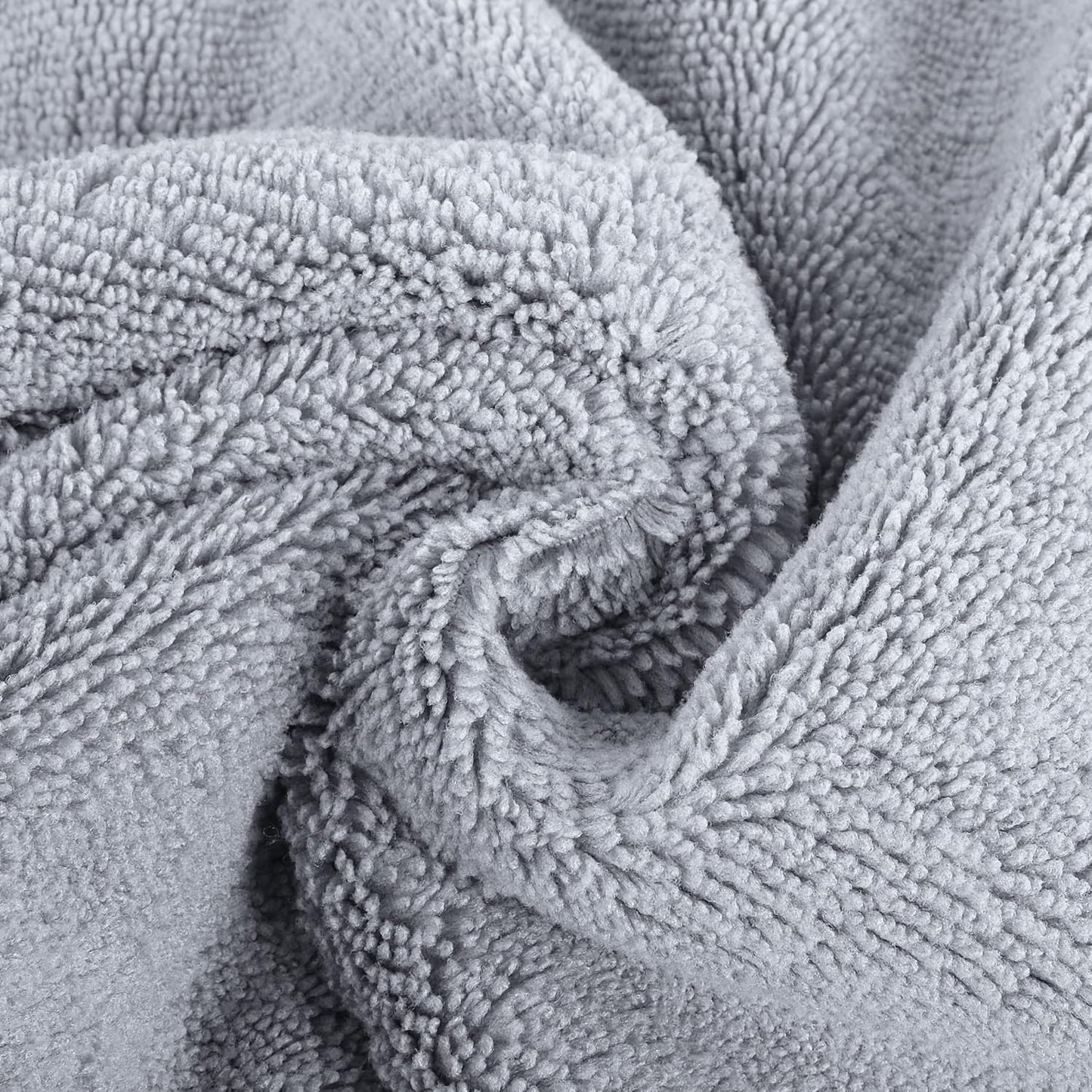 POLYTE Premium Lint Free Microfiber Washcloth Face Towel, 13 x 13 in, Set of 6 (Gray)