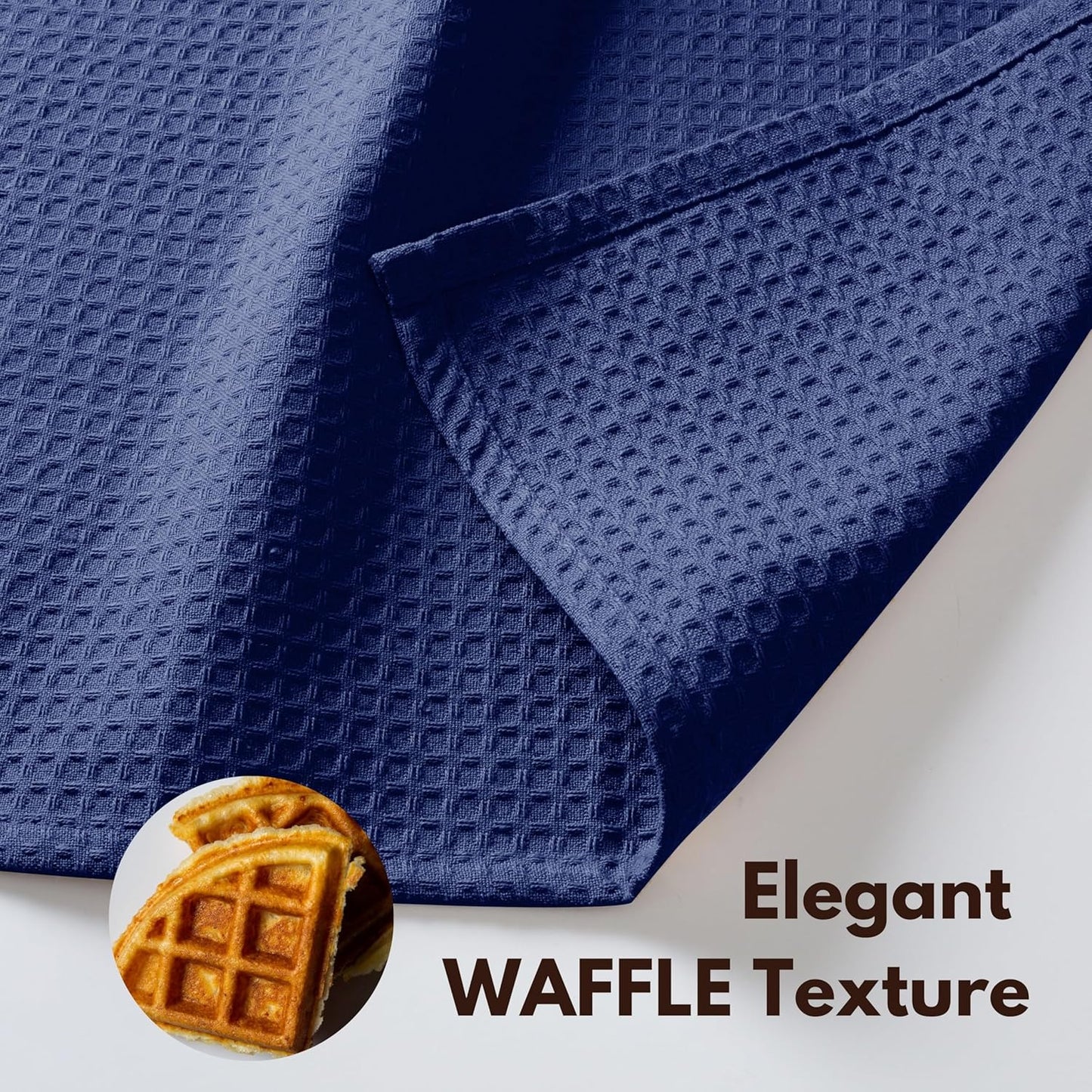 Native Fab 8-Piece Kitchen Towel Set, Includes 4 Dish Towels (16"x26") & 4 Dish Cloths (12"x12"), 100% Cotton, Absorbent & Durable, Ideal for Home & Kitchen Use - Indigo Blue
