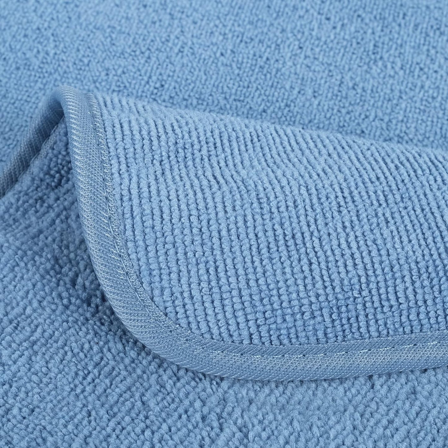 POLYTE Premium Lint Free Microfiber Washcloth Face Towel, 13 x 13 in, Set of 6 (Blue)