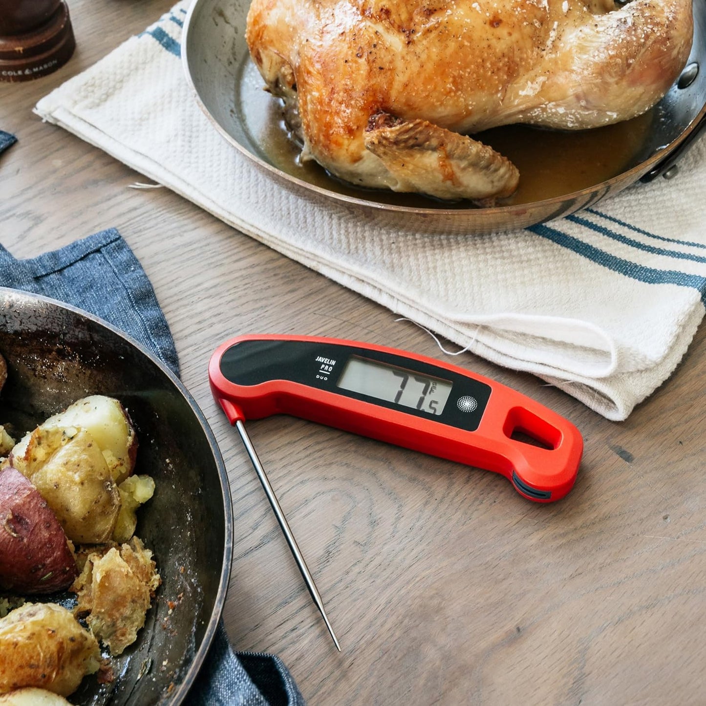 Lavatools Javelin® PRO Duo Ultra-Fast 2-Second Professional Digital Instant Read Meat Thermometer for Grill and Cooking, Auto-Rotating Backlit Display, IP65 Water Resistant, NSF Certified – Wasabi