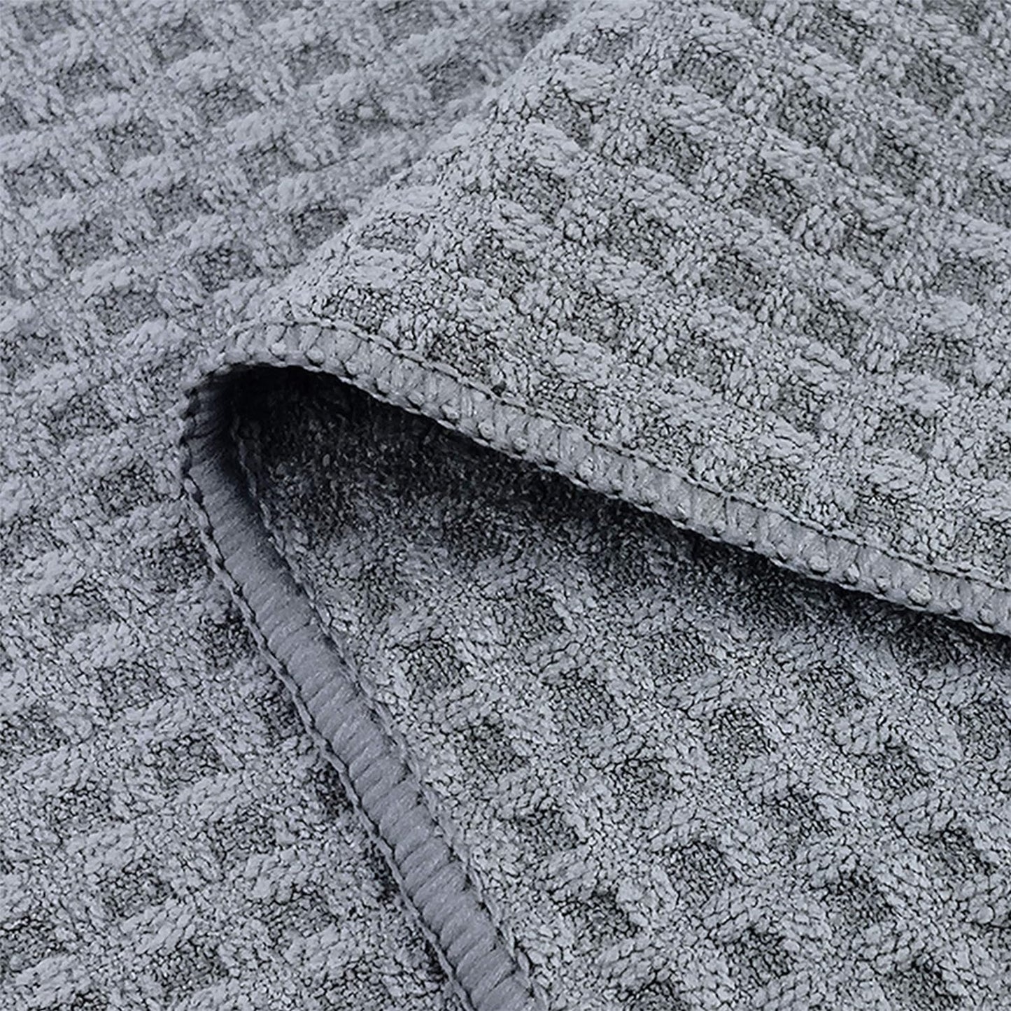 POLYTE Ultra Premium Microfiber Kitchen Dish Cloth Waffle Weave, 8 Pack (12x12 in, Gray)