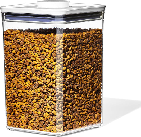 OXO Good Grips Pet POP Container ? 4.4 Qt/4.2 L with Scoop |Ideal for up to 4lbs of Dog Food or 3.5lbs of Cat Food, Airtight Storage Container, BPA Free