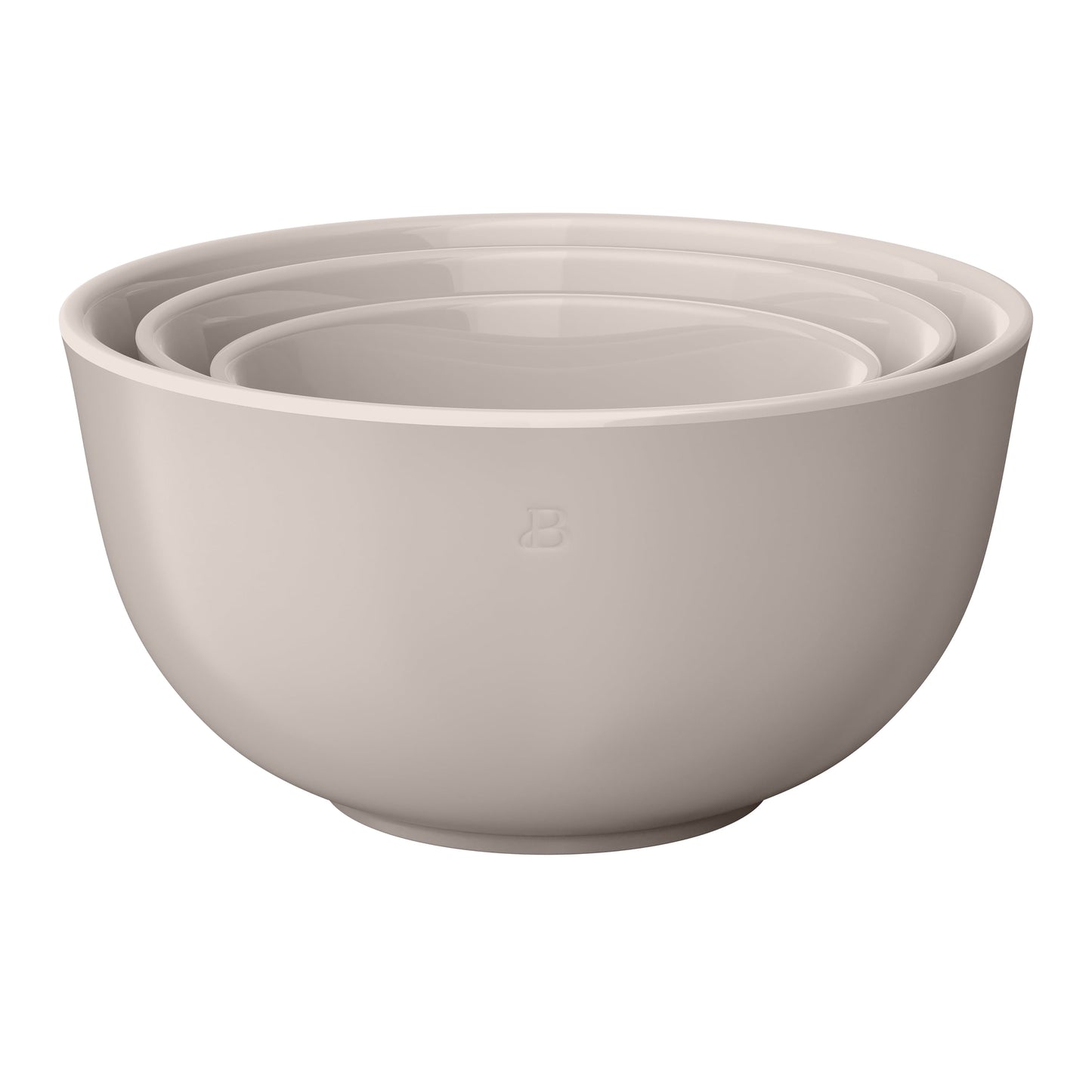 3-Piece Stoneware Nesting Mixing Bowl Set, Porcini Taupe by Drew Barrymore
