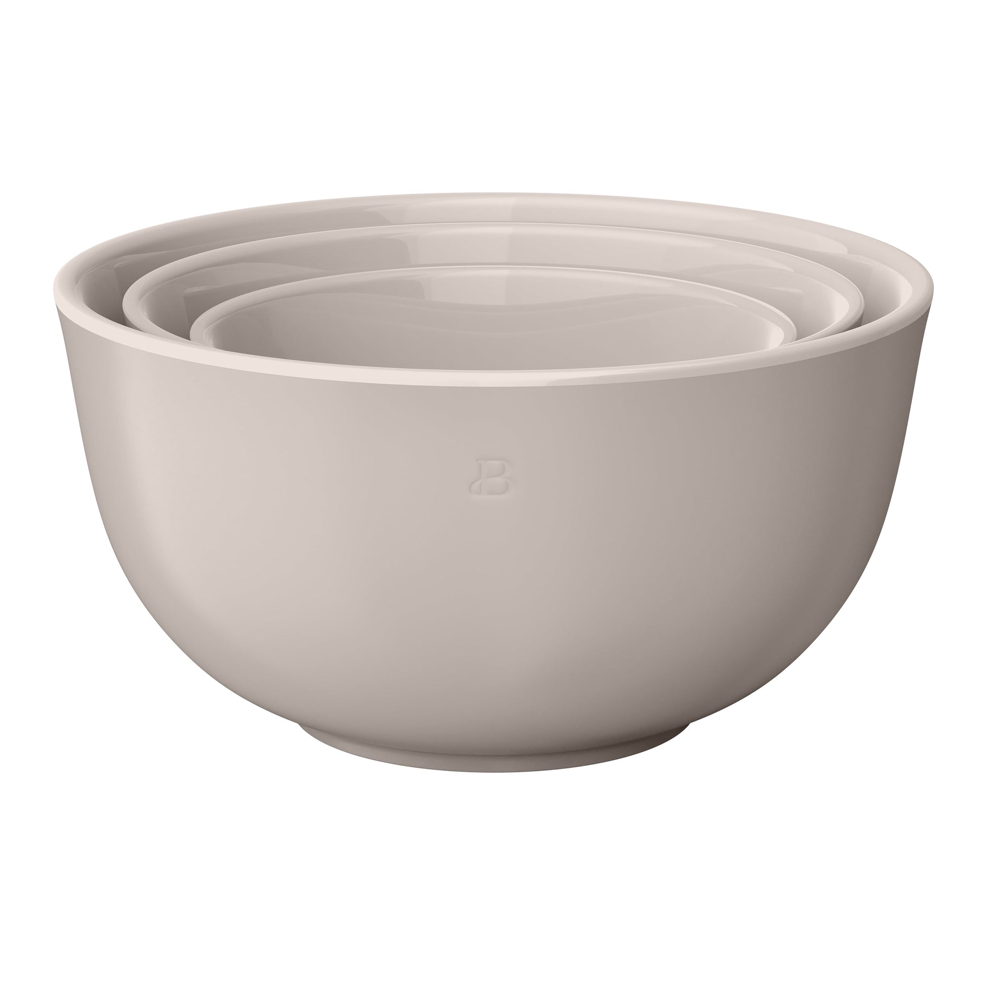 3-Piece Stoneware Nesting Mixing Bowl Set, Porcini Taupe by Drew Barrymore