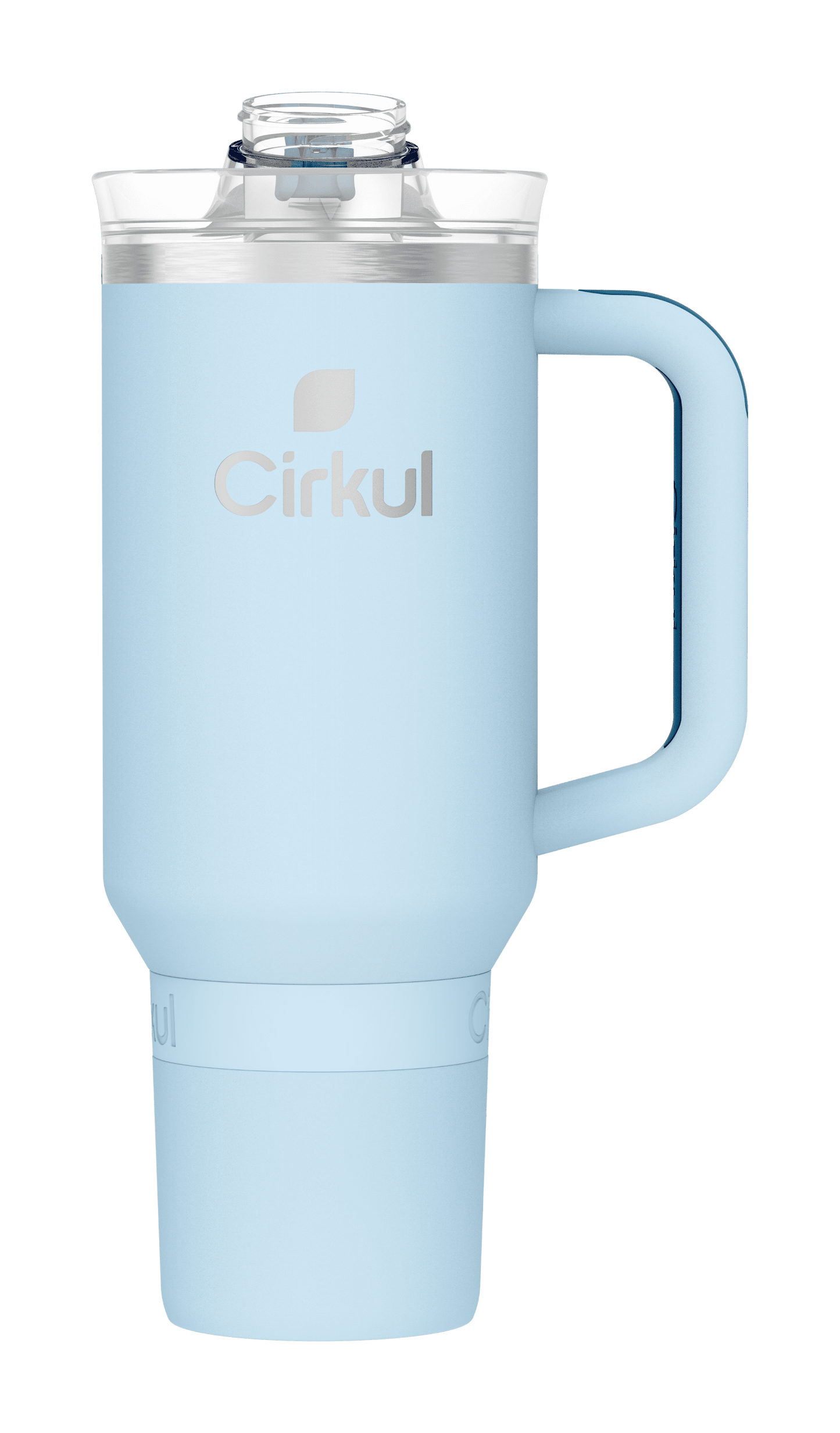 40Oz All-Day Strawsip Double-Wall Insulated Stainless Steel Tumbler with Handle, Raindrop (Light Blue)
