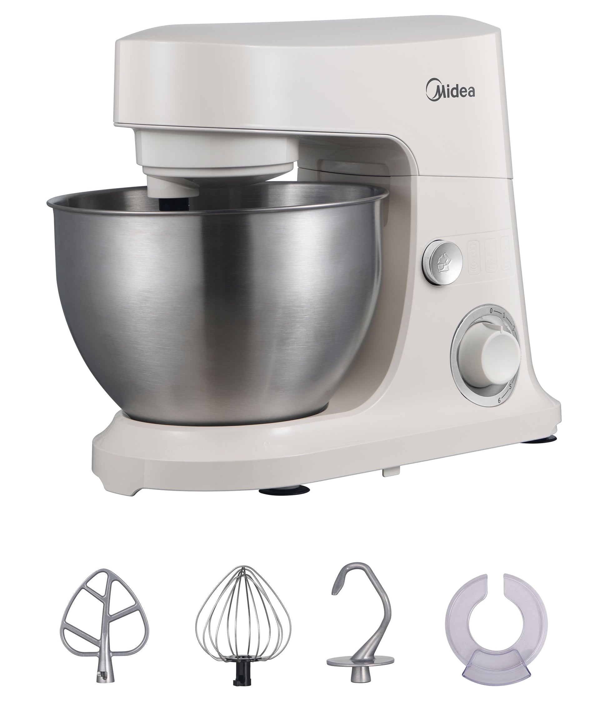 5-Quart Cream Stand Mixer, 300W Small Kitchen Mixer with Bowl, Double Hook, Handles & Pulse Function