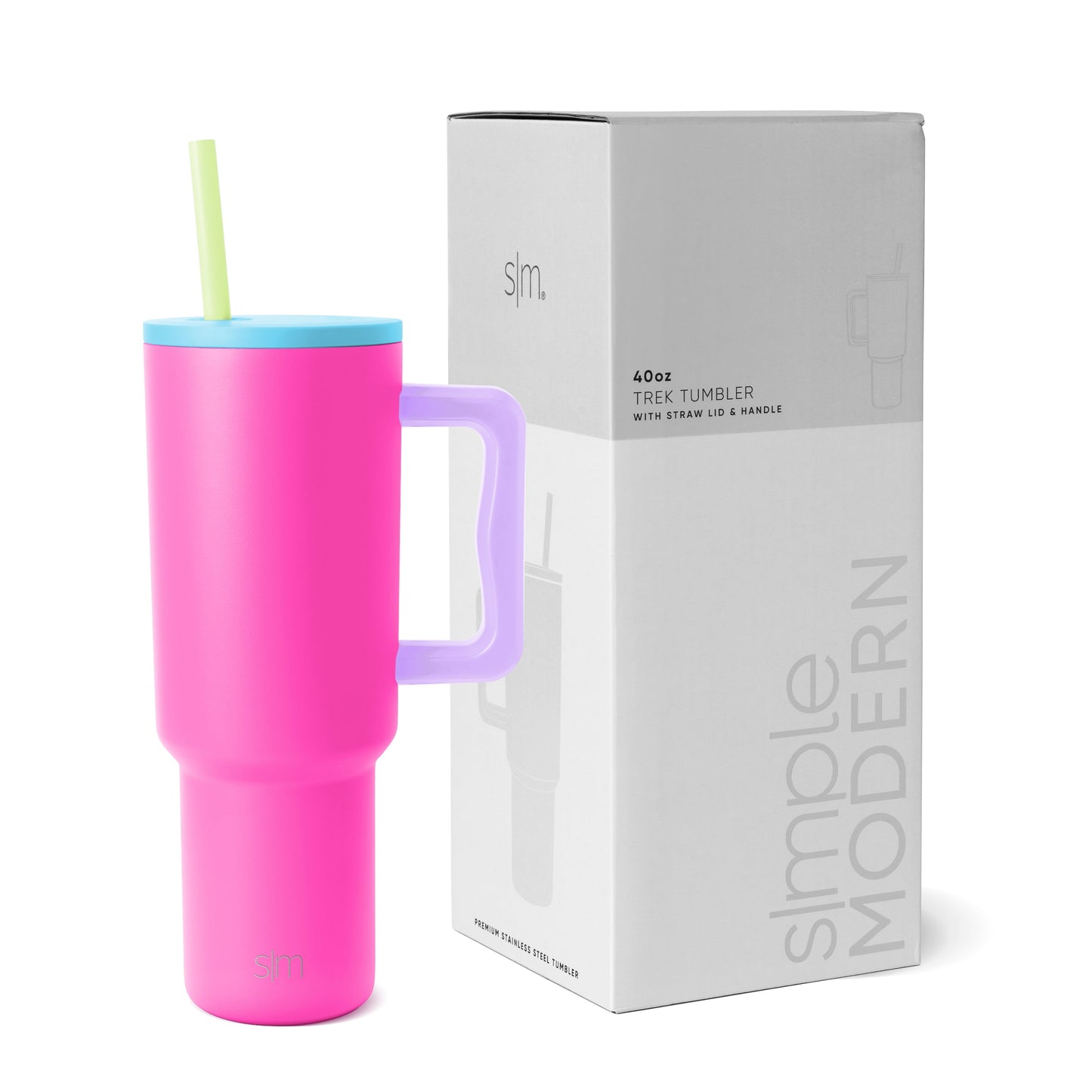 40 Fl Oz Insulated Stainless Steel Trek Tumbler with Straw Lid | 80S Mix