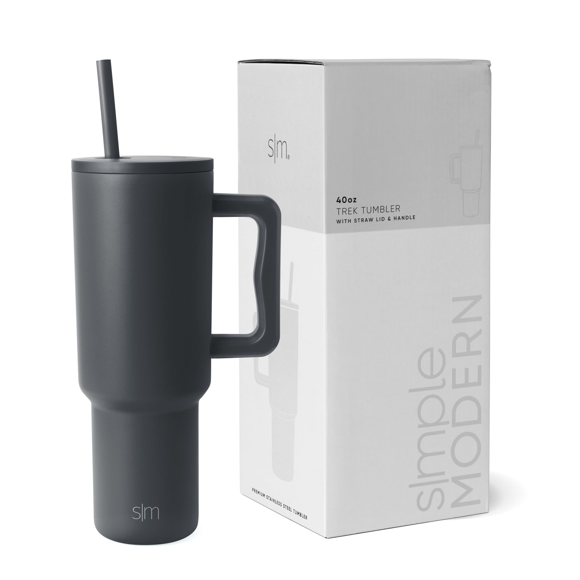 40 Fl Oz Insulated Stainless Steel Trek Tumbler with Straw Lid | Glamping Forest